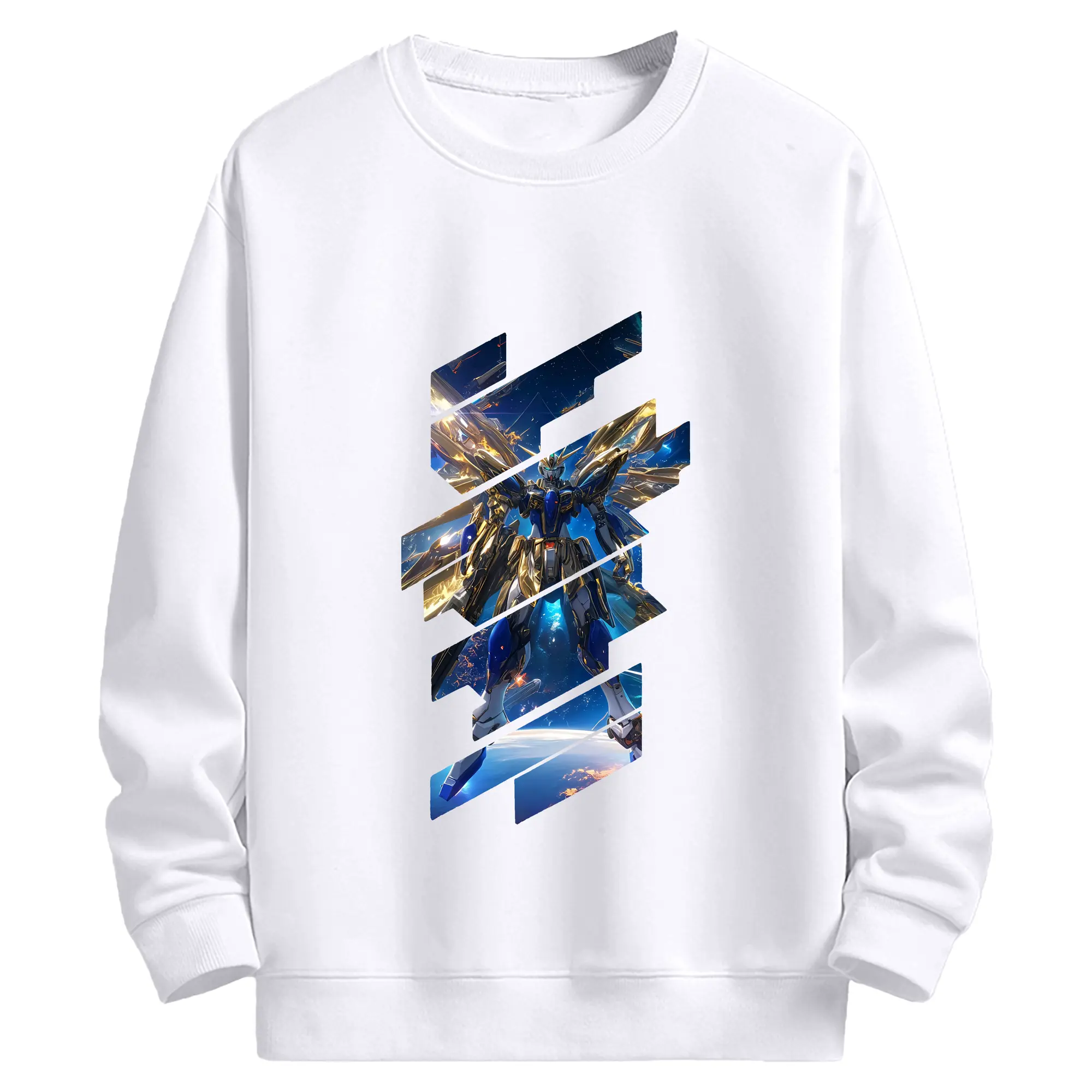 ガンダム グッズ,νガンダム - 高品質 クルーネック スウェット ・ コットン59％ ポリエステル41％ ・ ユニセックス 長袖 トレーナー ・ カジュアル デイリー スポーツ 散歩用