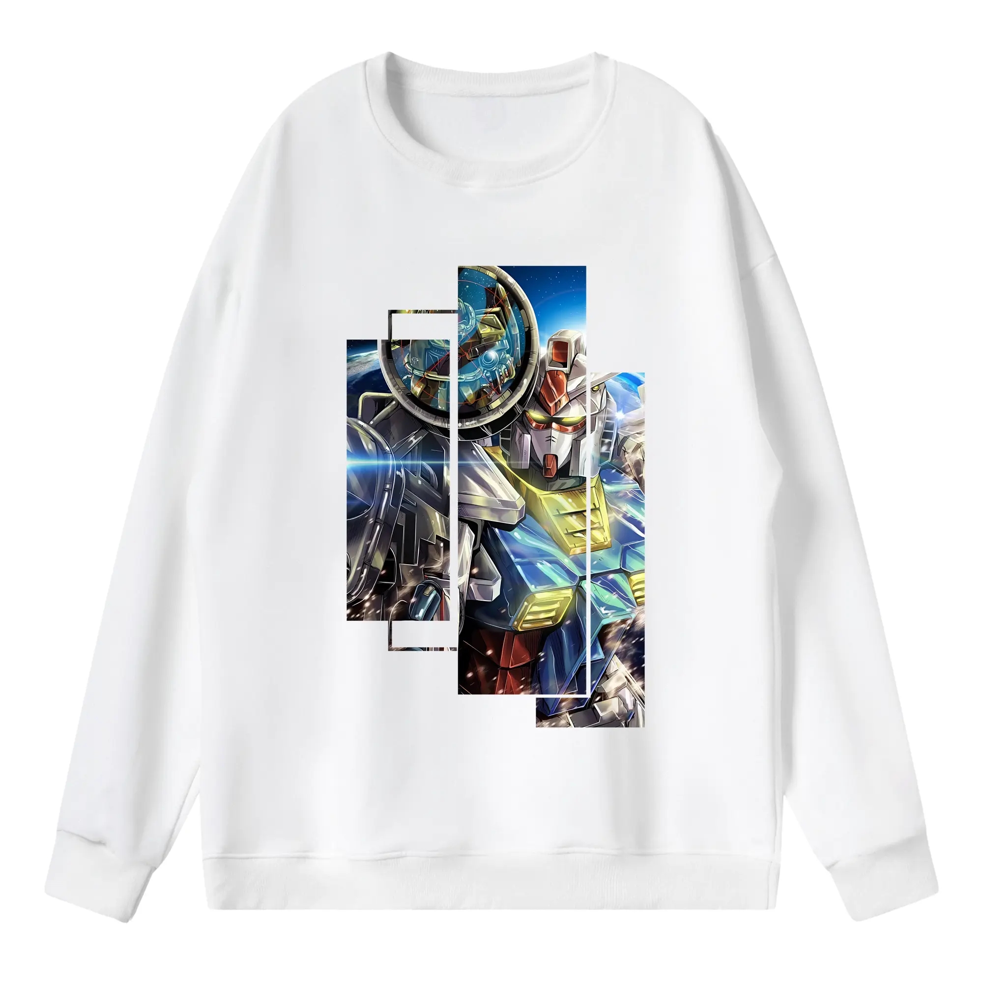 ガンダム グッズ,νガンダム - 薄手 クルーネック スウェット 裏毛260g · ポリエステル 春秋向け カジュアル 男女兼用 · トレーナー デイリー スポーツ 散歩に最適