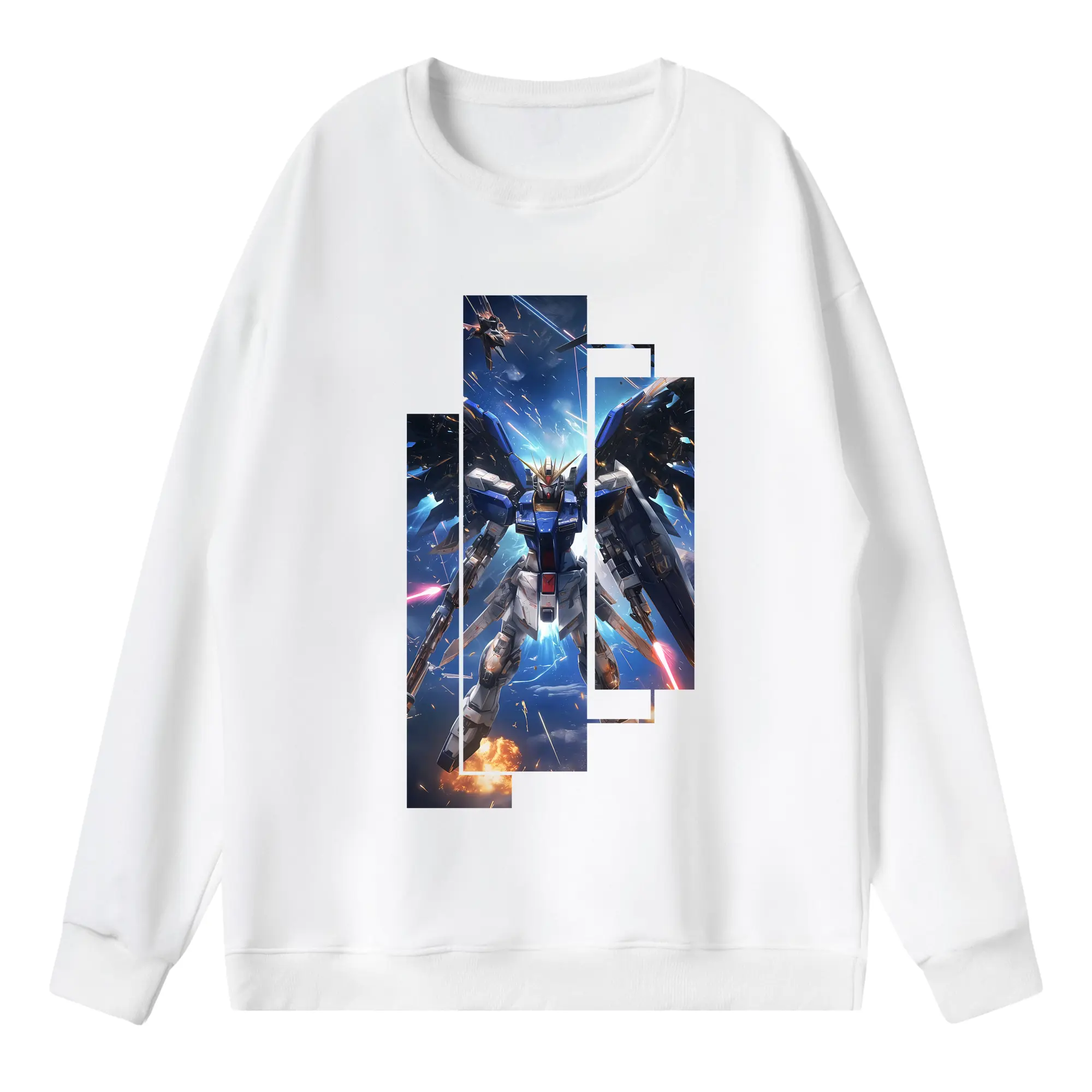 ガンダム グッズ,νガンダム - 薄手 クルーネック スウェット 裏毛260g · ポリエステル 春秋向け カジュアル 男女兼用 · トレーナー デイリー スポーツ 散歩に最適