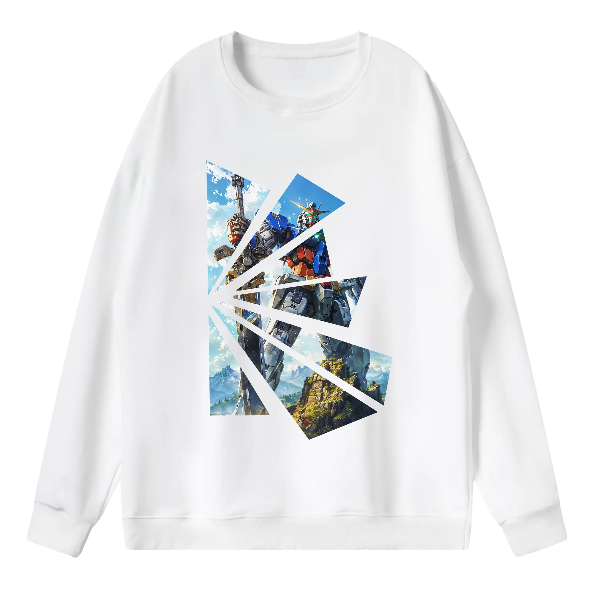 ガンダム グッズ,νガンダム - 薄手 クルーネック スウェット 裏毛260g · ポリエステル 春秋向け カジュアル 男女兼用 · トレーナー デイリー スポーツ 散歩に最適