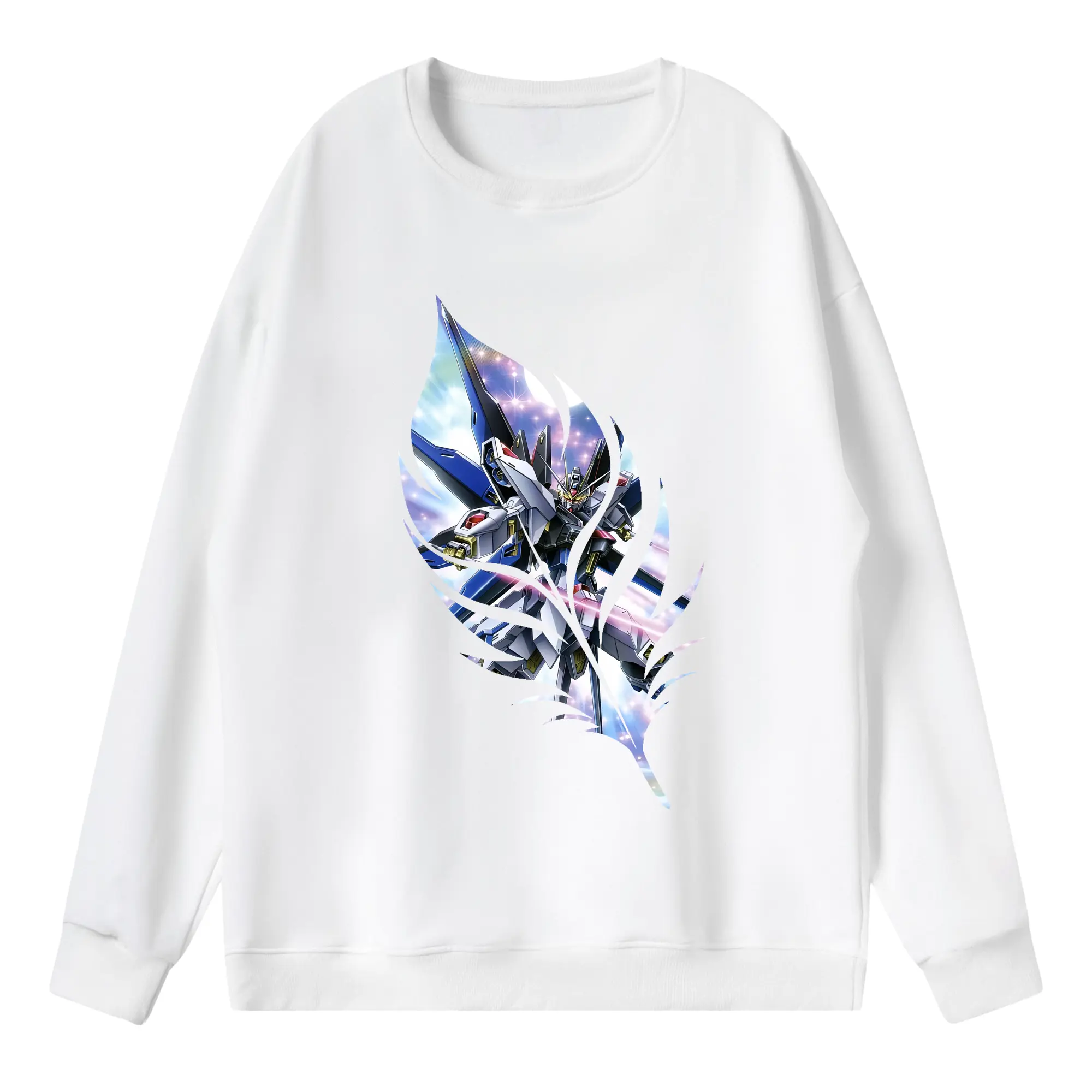 ガンダム グッズ,νガンダム - 薄手 クルーネック スウェット 裏毛260g · ポリエステル 春秋向け カジュアル 男女兼用 · トレーナー デイリー スポーツ 散歩に最適