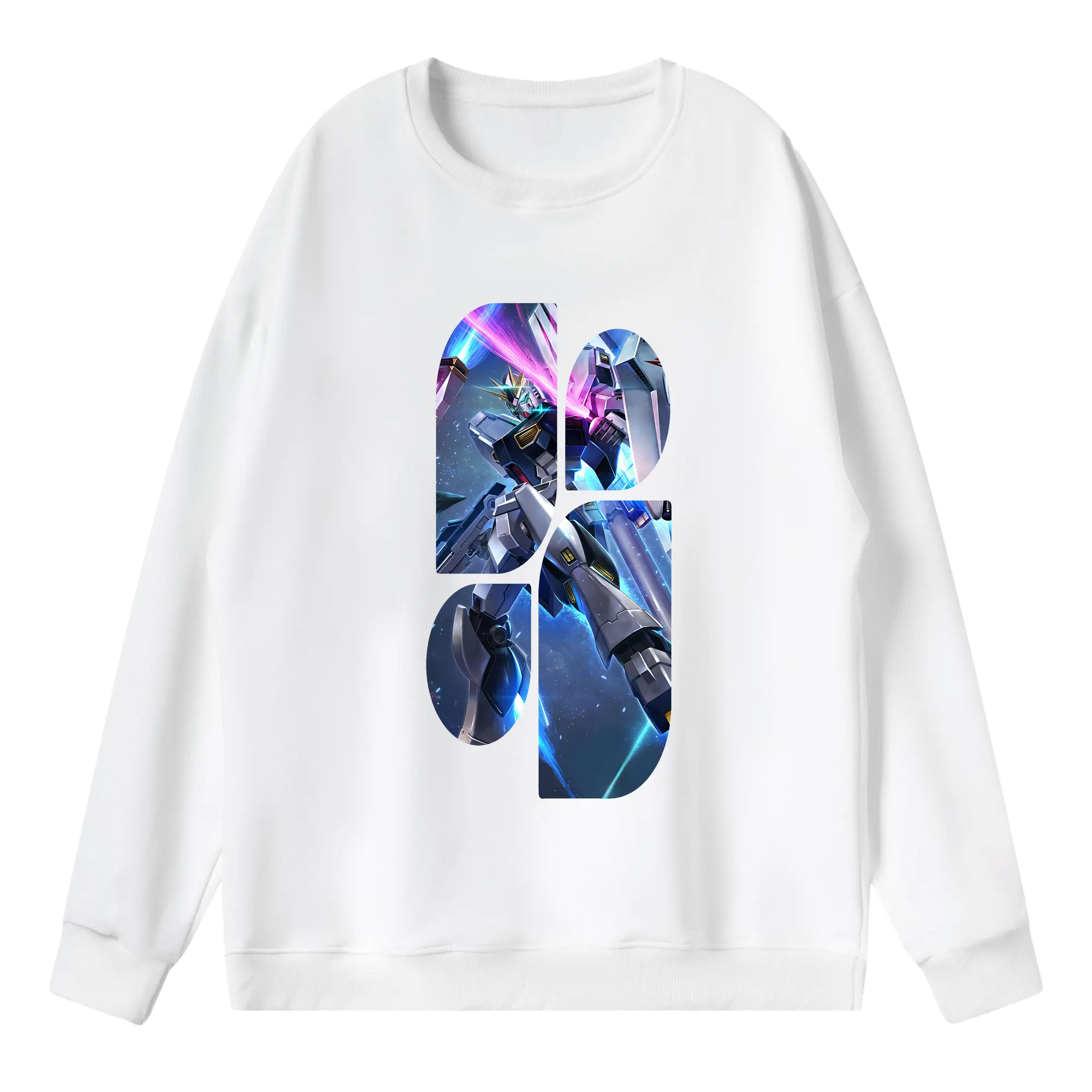 ガンダム グッズ,νガンダム - 薄手 クルーネック スウェット 裏毛260g · ポリエステル 春秋向け カジュアル 男女兼用 · トレーナー デイリー スポーツ 散歩に最適