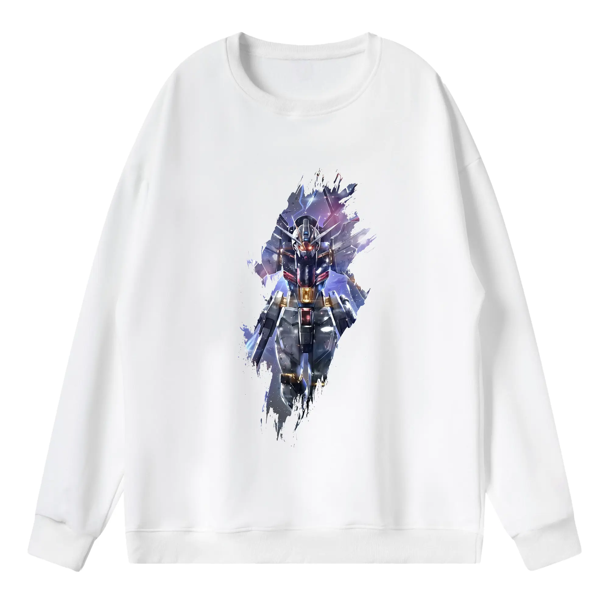 ガンダム グッズ,νガンダム - 薄手 クルーネック スウェット 裏毛260g · ポリエステル 春秋向け カジュアル 男女兼用 · トレーナー デイリー スポーツ 散歩に最適