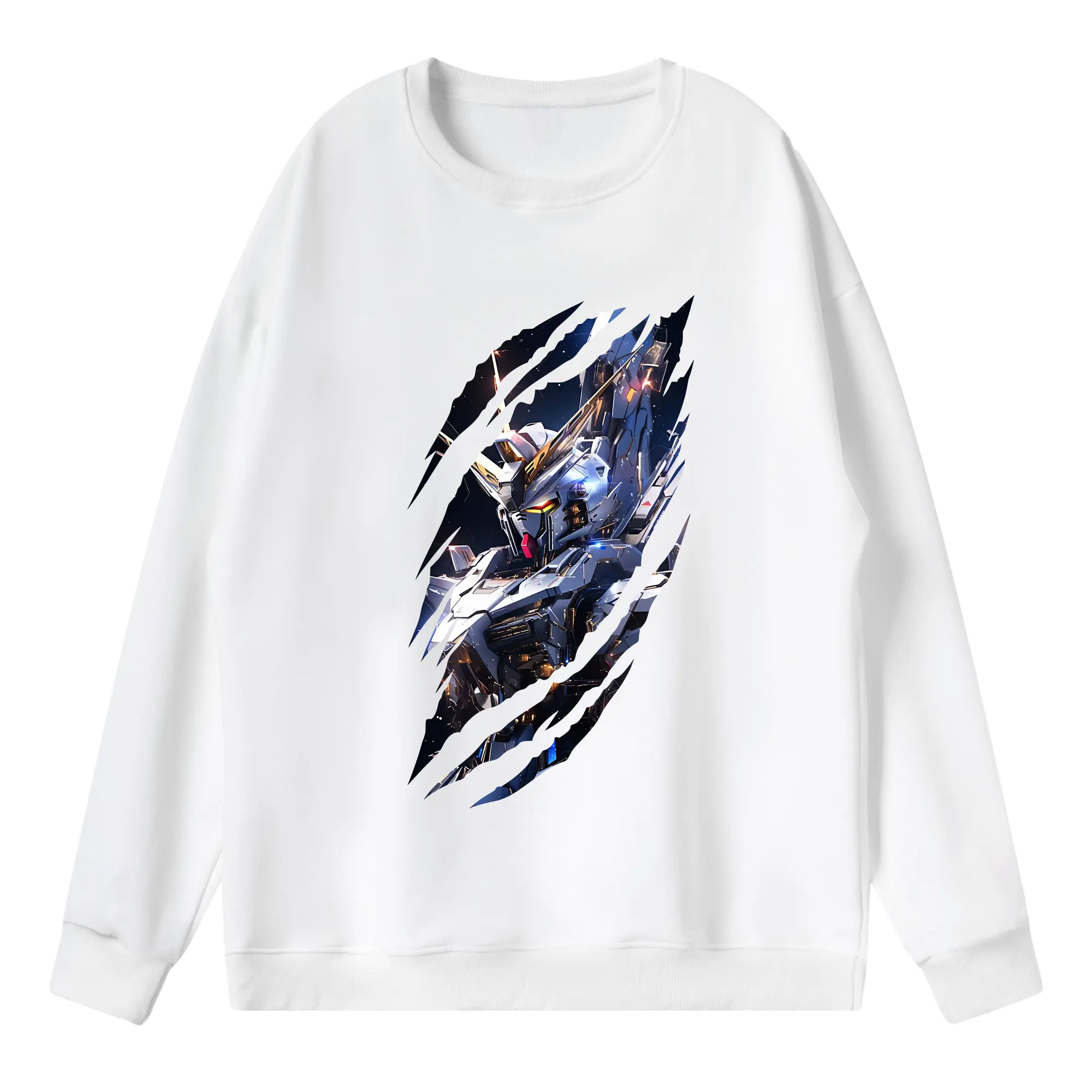 ガンダム グッズ,νガンダム - 薄手 クルーネック スウェット 裏毛260g · ポリエステル 春秋向け カジュアル 男女兼用 · トレーナー デイリー スポーツ 散歩に最適