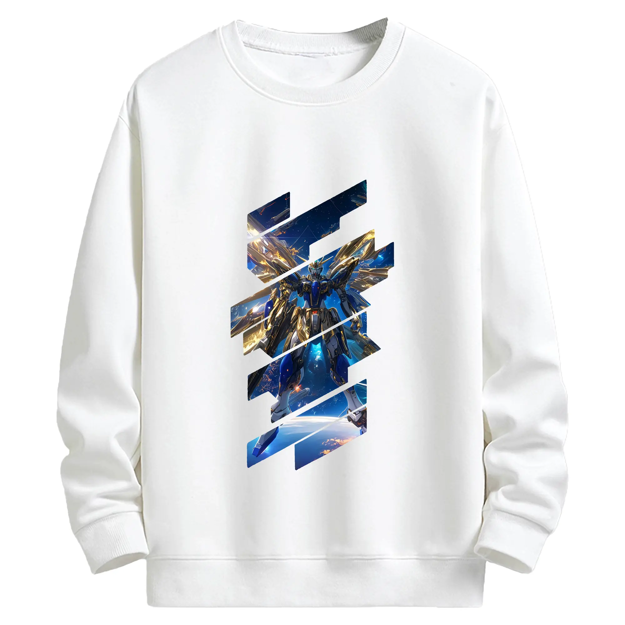 ガンダム グッズ,νガンダム - キッズ クルーネックスウェットシャツ ・ フロントプリント ・ 綿80％ ポリエステル20％ ・ 快適 通学 スポーツ 日常使い お散歩用