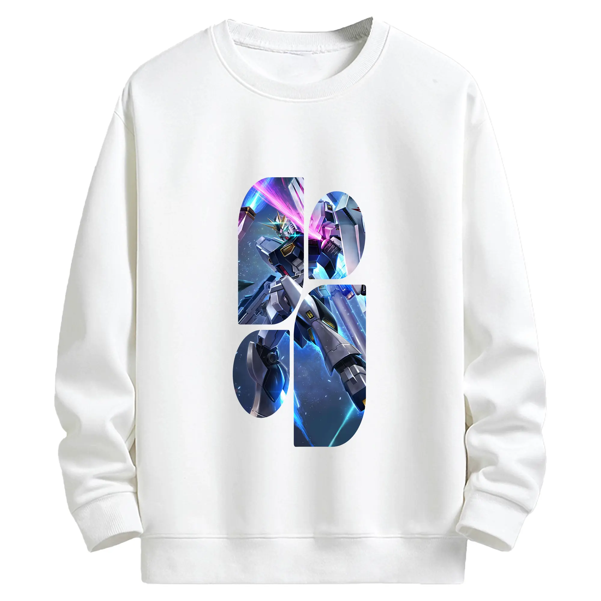 ガンダム グッズ,νガンダム - キッズ クルーネックスウェットシャツ ・ フロントプリント ・ 綿80％ ポリエステル20％ ・ 快適 通学 スポーツ 日常使い お散歩用
