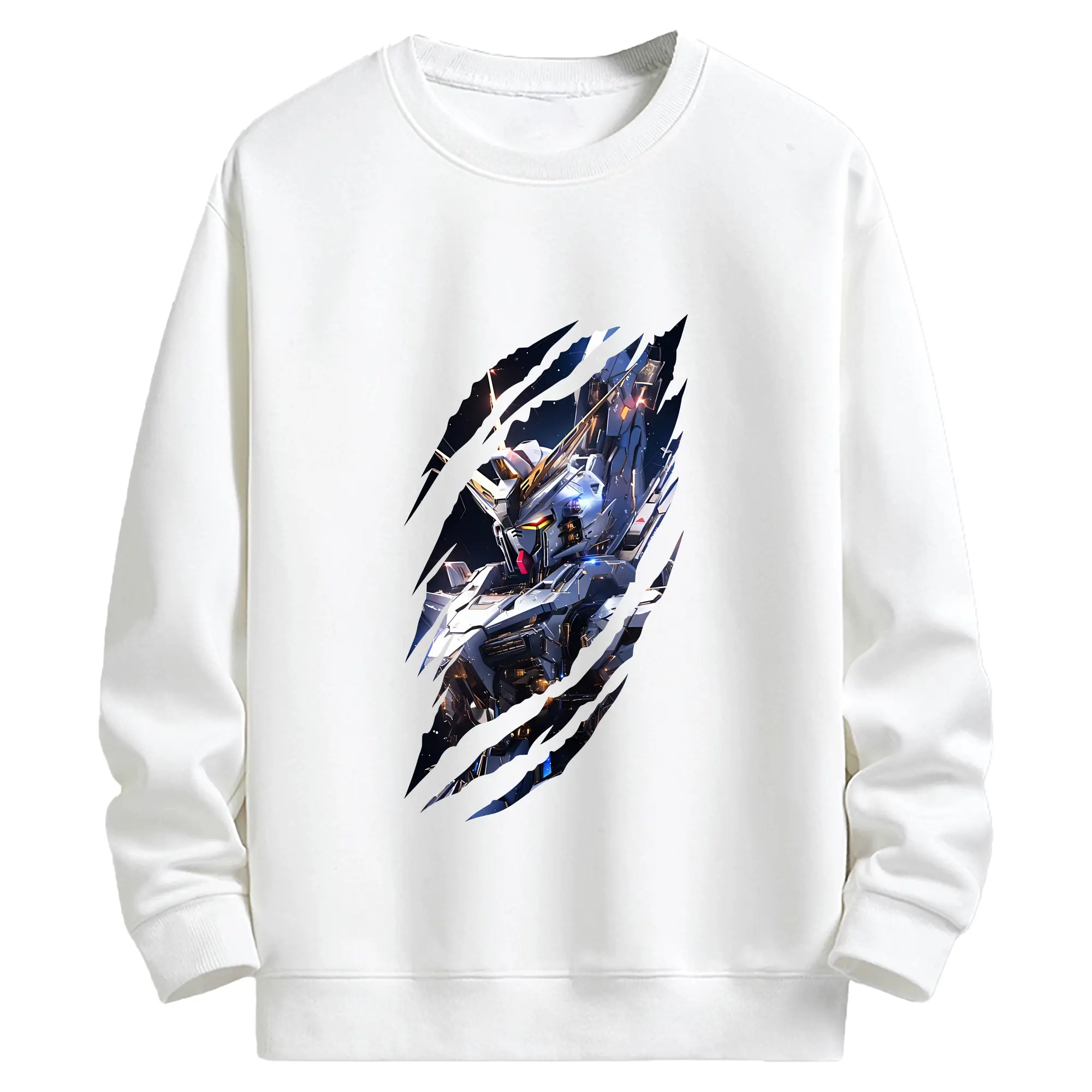 ガンダム グッズ,νガンダム - キッズ クルーネックスウェットシャツ ・ フロントプリント ・ 綿80％ ポリエステル20％ ・ 快適 通学 スポーツ 日常使い お散歩用