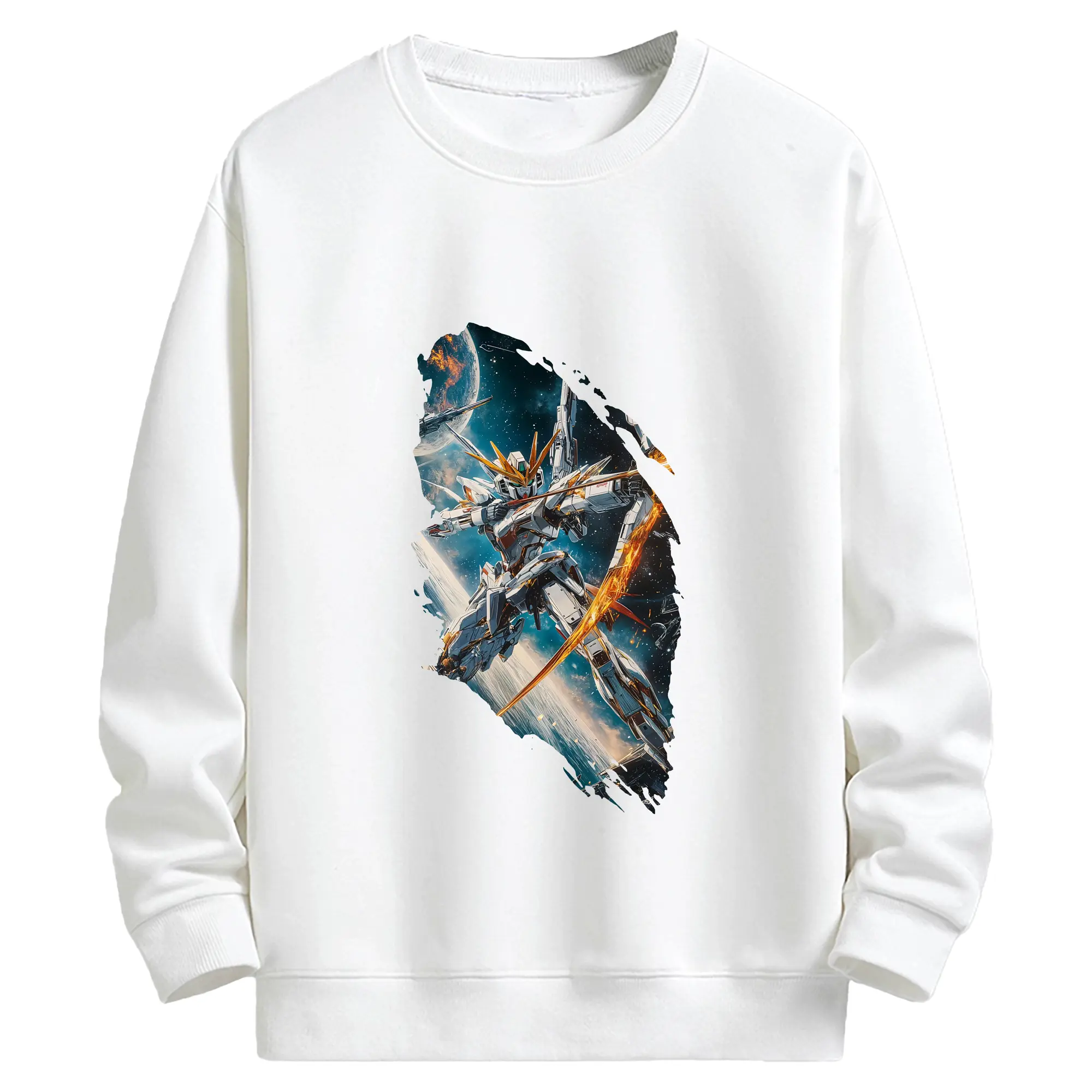 ガンダム グッズ,νガンダム - キッズ クルーネックスウェットシャツ ・ フロントプリント ・ 綿80％ ポリエステル20％ ・ 快適 通学 スポーツ 日常使い お散歩用