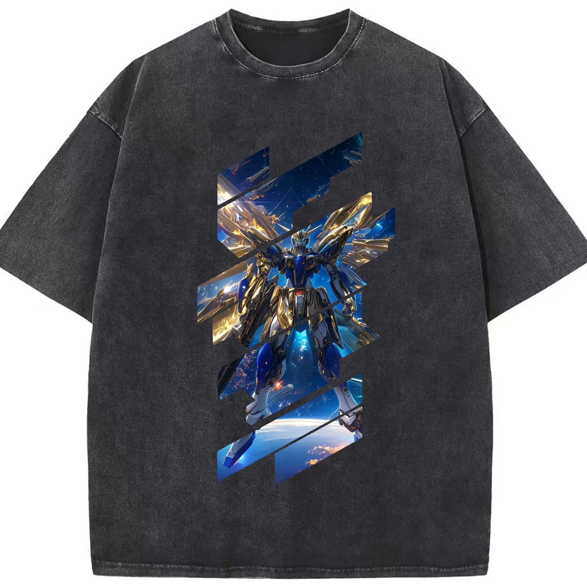 ガンダム グッズ,νガンダム - 綿100％ ヴィンテージ風 半袖Tシャツ ・ フロントプリント ・ 柔らか肌触り ・ 通気性 快適 ・ スポーツ カジュアル 外出用