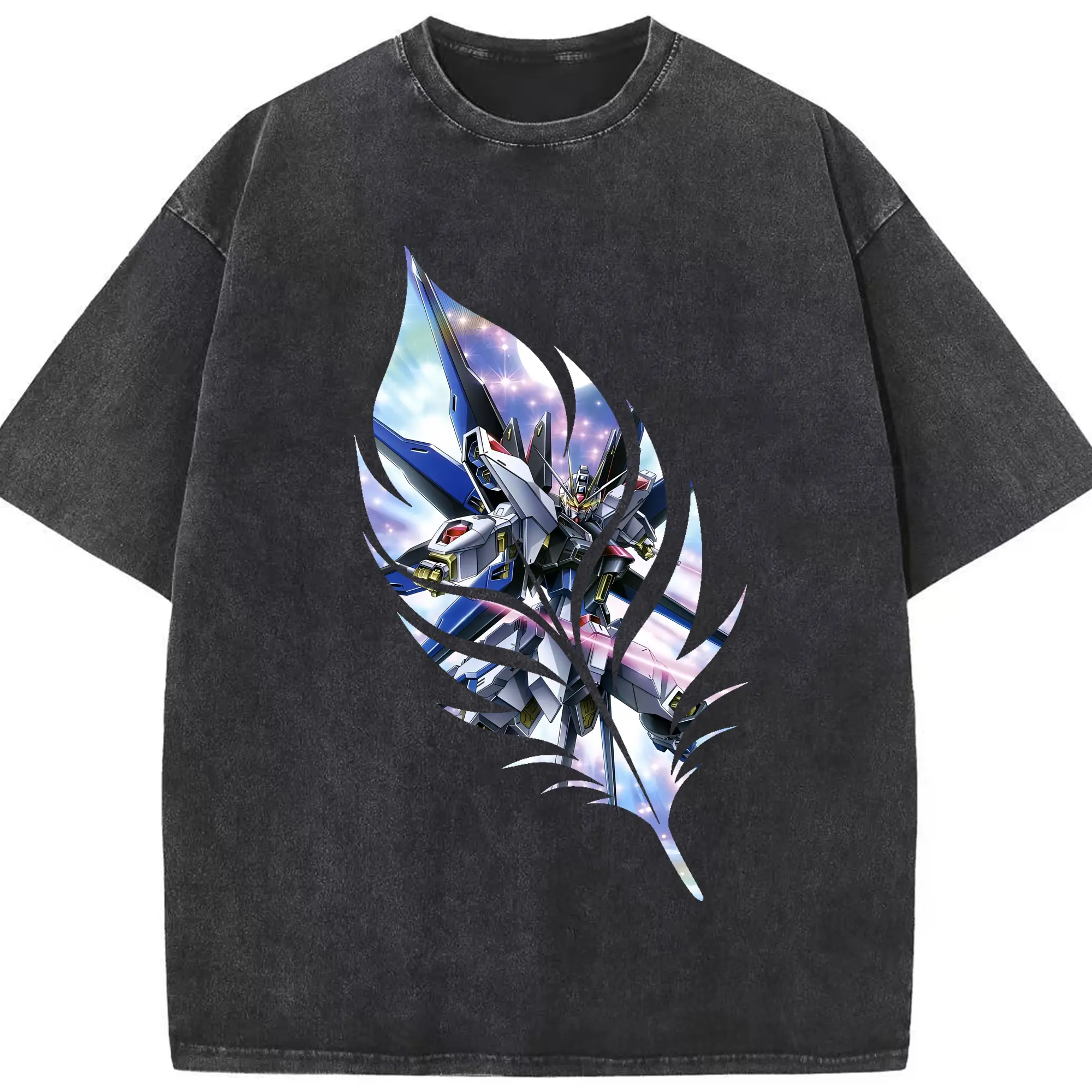 ガンダム グッズ,νガンダム - 綿100％ ヴィンテージ風 半袖Tシャツ ・ フロントプリント ・ 柔らか肌触り ・ 通気性 快適 ・ スポーツ カジュアル 外出用