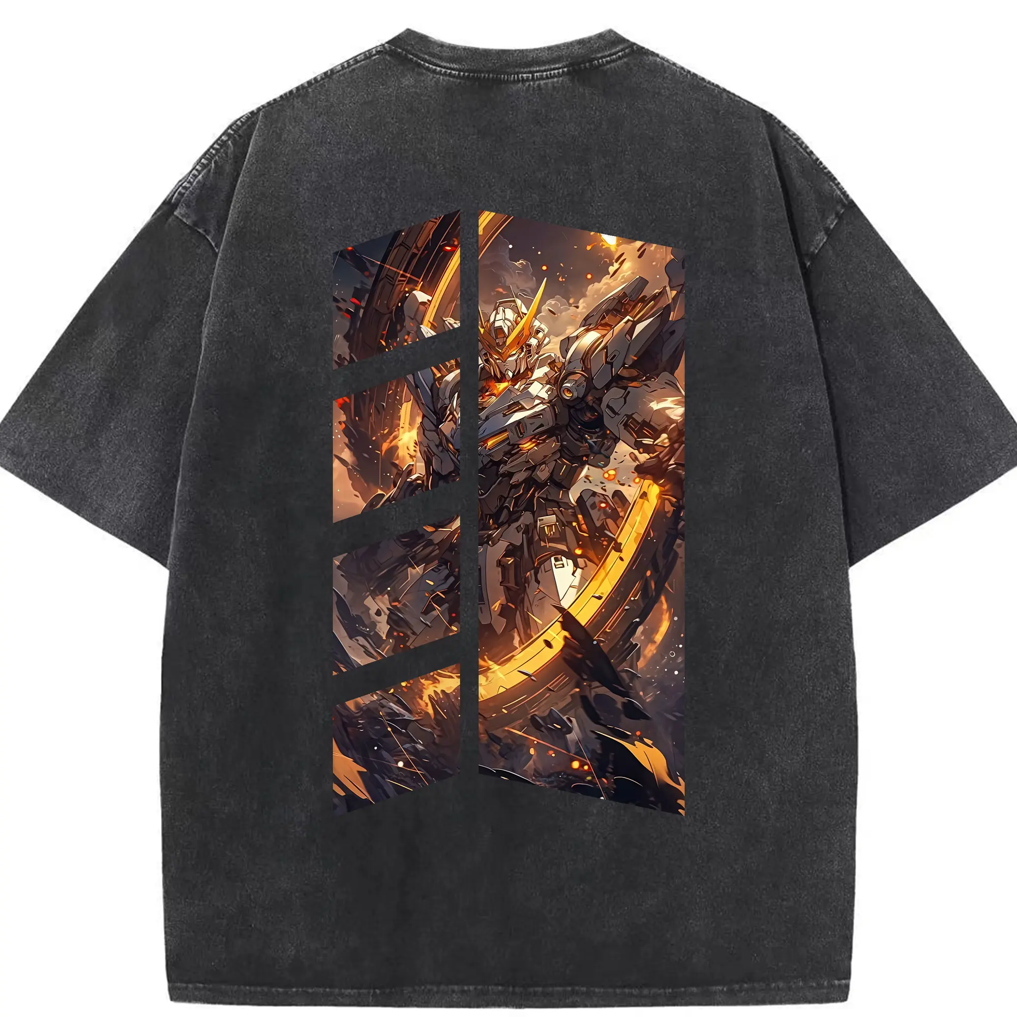 ガンダム グッズ,νガンダム - 綿100％ ヴィンテージ風 半袖Tシャツ ・ 背面プリント ・ 柔らか肌触り ・ 通気性 快適 ・ スポーツ カジュアル 外出用