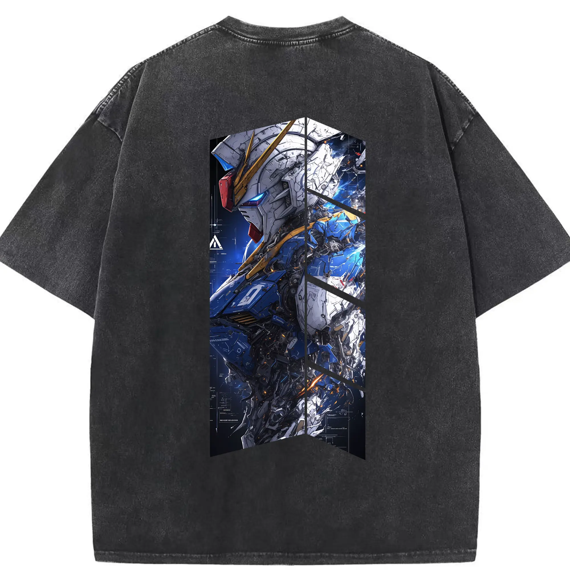ガンダム グッズ,νガンダム - 綿100％ ヴィンテージ風 半袖Tシャツ ・ 背面プリント ・ 柔らか肌触り ・ 通気性 快適 ・ スポーツ カジュアル 外出用