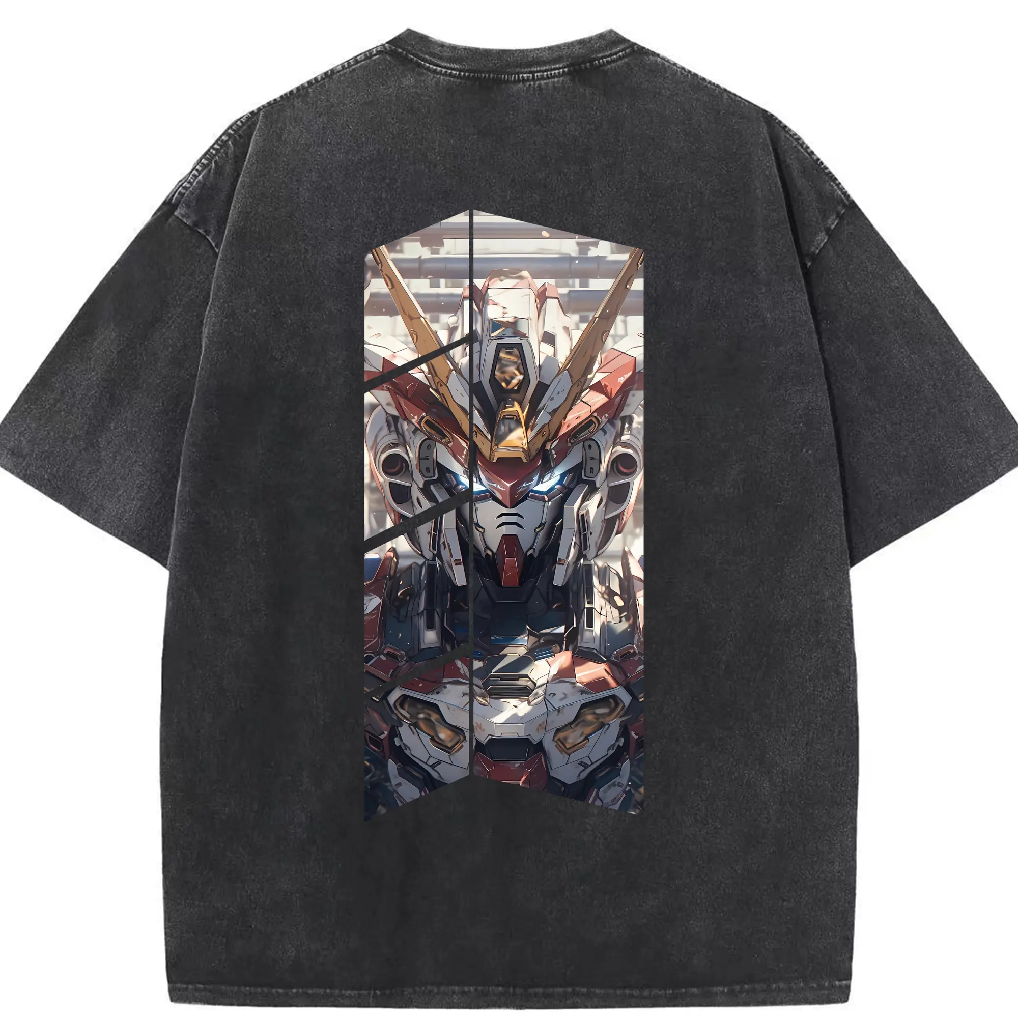 ガンダム グッズ,νガンダム - 綿100％ ヴィンテージ風 半袖Tシャツ ・ 背面プリント ・ 柔らか肌触り ・ 通気性 快適 ・ スポーツ カジュアル 外出用