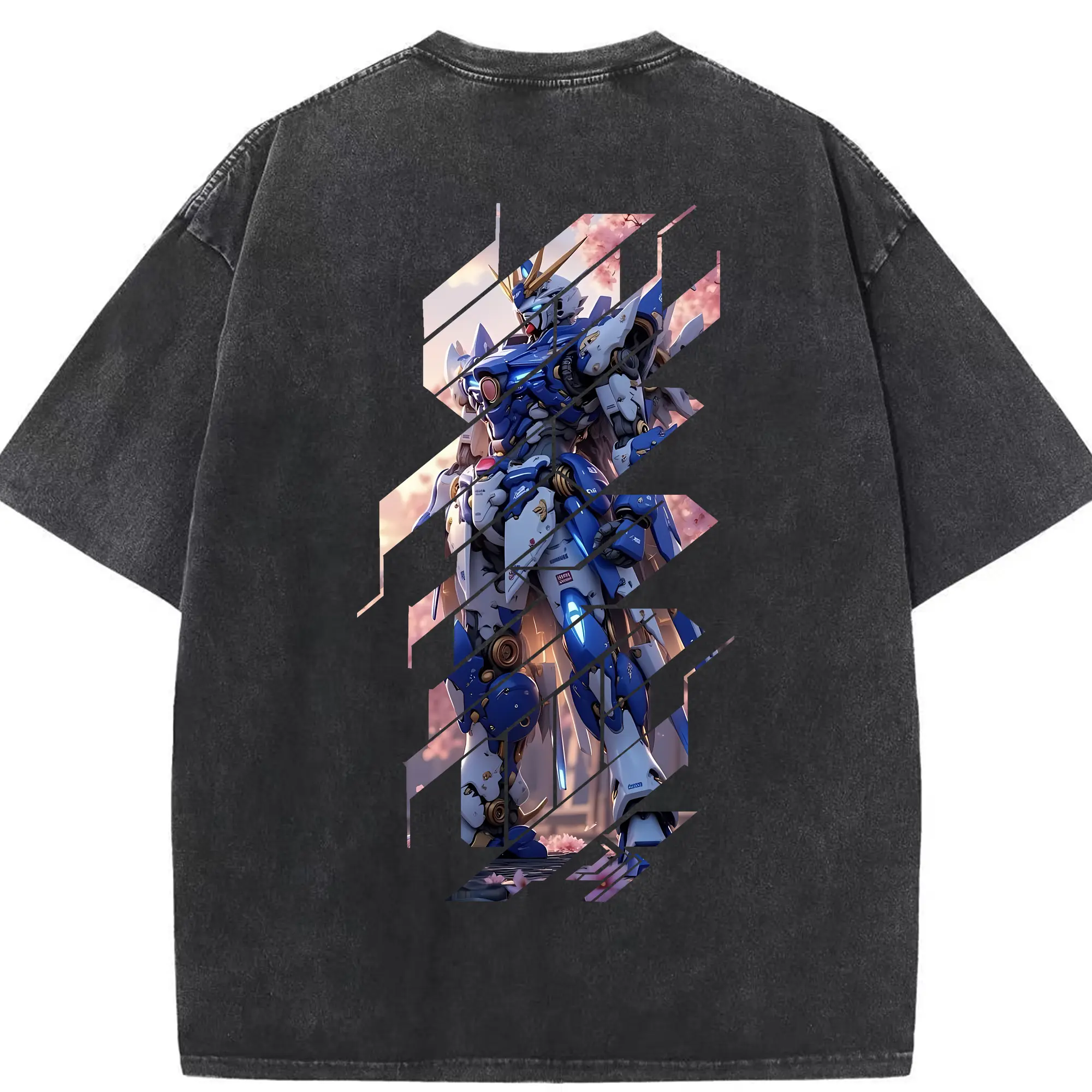 ガンダム グッズ,νガンダム - 綿100％ ヴィンテージ風 半袖Tシャツ ・ 背面プリント ・ 柔らか肌触り ・ 通気性 快適 ・ スポーツ カジュアル 外出用