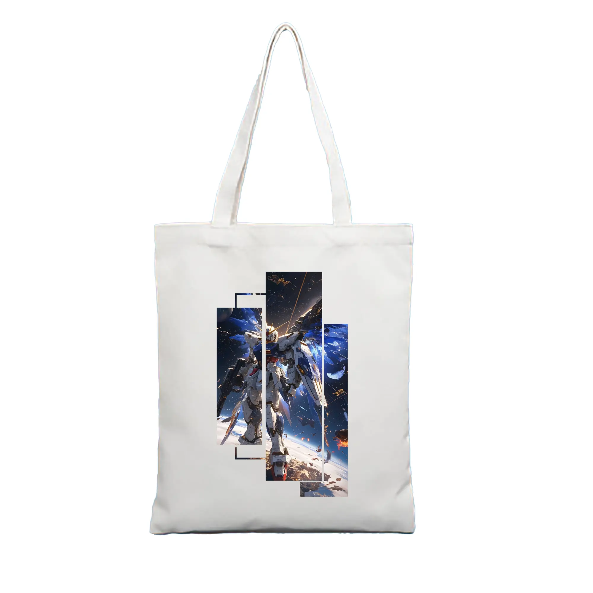 ガンダム グッズ,νガンダム - 縦型キャンバス手提げバッグ（トートバッグ） ・ キャンバス素材 ・ ショッピング用 ・ 軽量 丈夫 お手入れ簡単