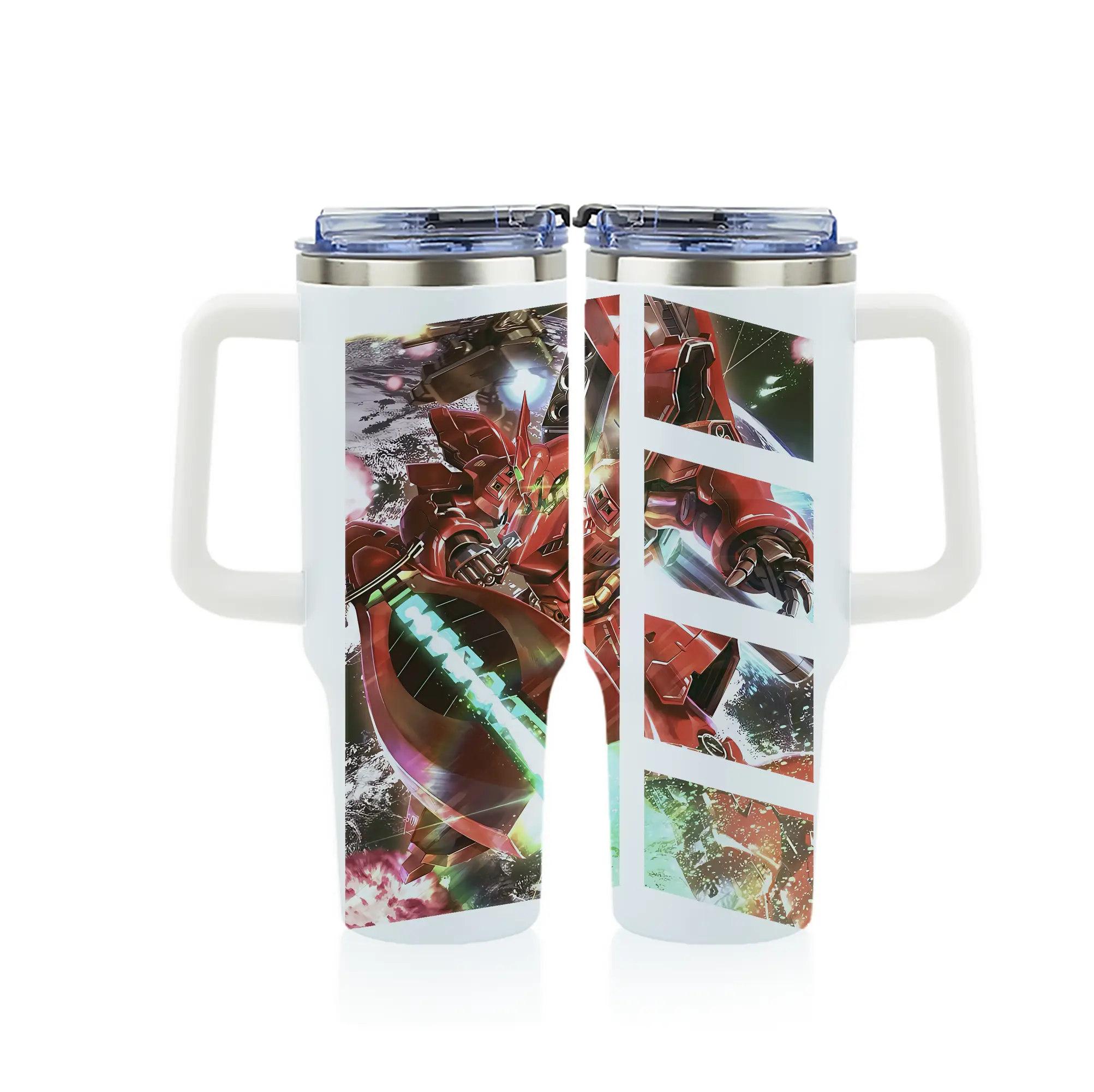 ガンダム グッズ,サザビー - 1200mL フルプリント車用タンブラー ・ 304ステンレス 内側 ・ 201ステンレス 外側 ・ 保温 保冷 ・ 通勤 ドライブ アウトドア用