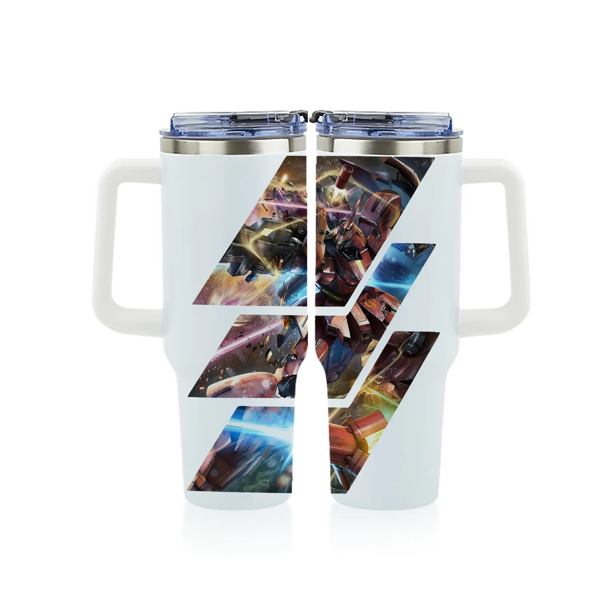 ガンダム グッズ,サザビー - 1200mL フルプリント車用タンブラー ・ 304ステンレス 内側 ・ 201ステンレス 外側 ・ 保温 保冷 ・ 通勤 ドライブ アウトドア用
