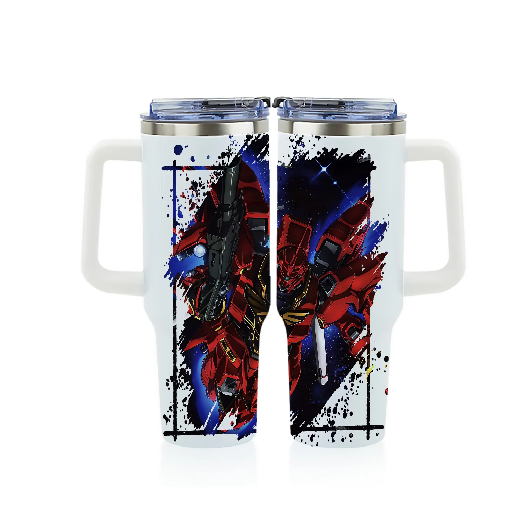 ガンダム グッズ,サザビー - 1200mL フルプリント車用タンブラー ・ 304ステンレス 内側 ・ 201ステンレス 外側 ・ 保温 保冷 ・ 通勤 ドライブ アウトドア用