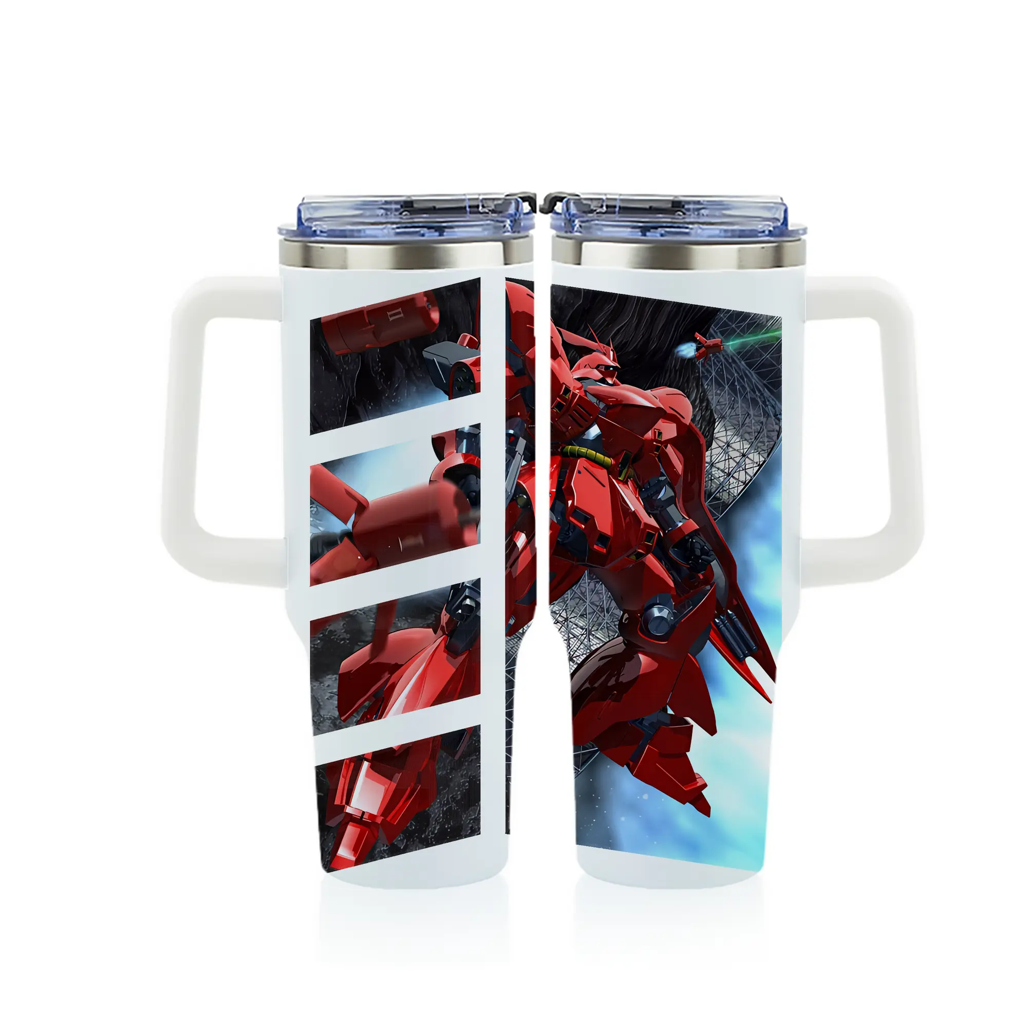 ガンダム グッズ,サザビー - 1200mL フルプリント車用タンブラー ・ 304ステンレス 内側 ・ 201ステンレス 外側 ・ 保温 保冷 ・ 通勤 ドライブ アウトドア用