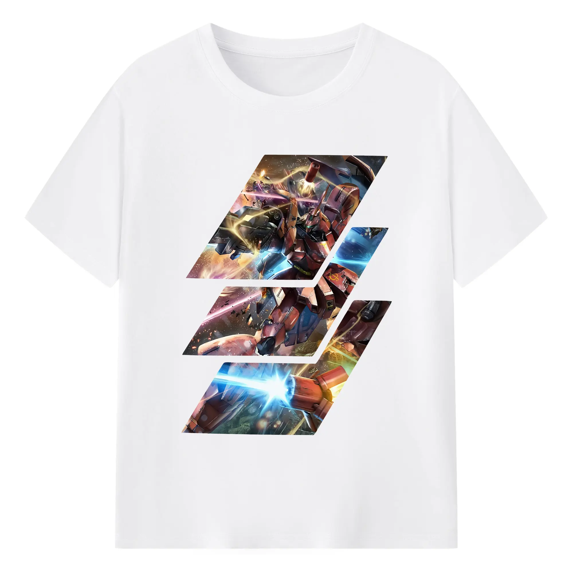 ガンダム グッズ,サザビー - 綿100％ 半袖Tシャツ ・ フロントプリント ・ 快適 通気性 ・ 日常使い 散歩 スポーツ用