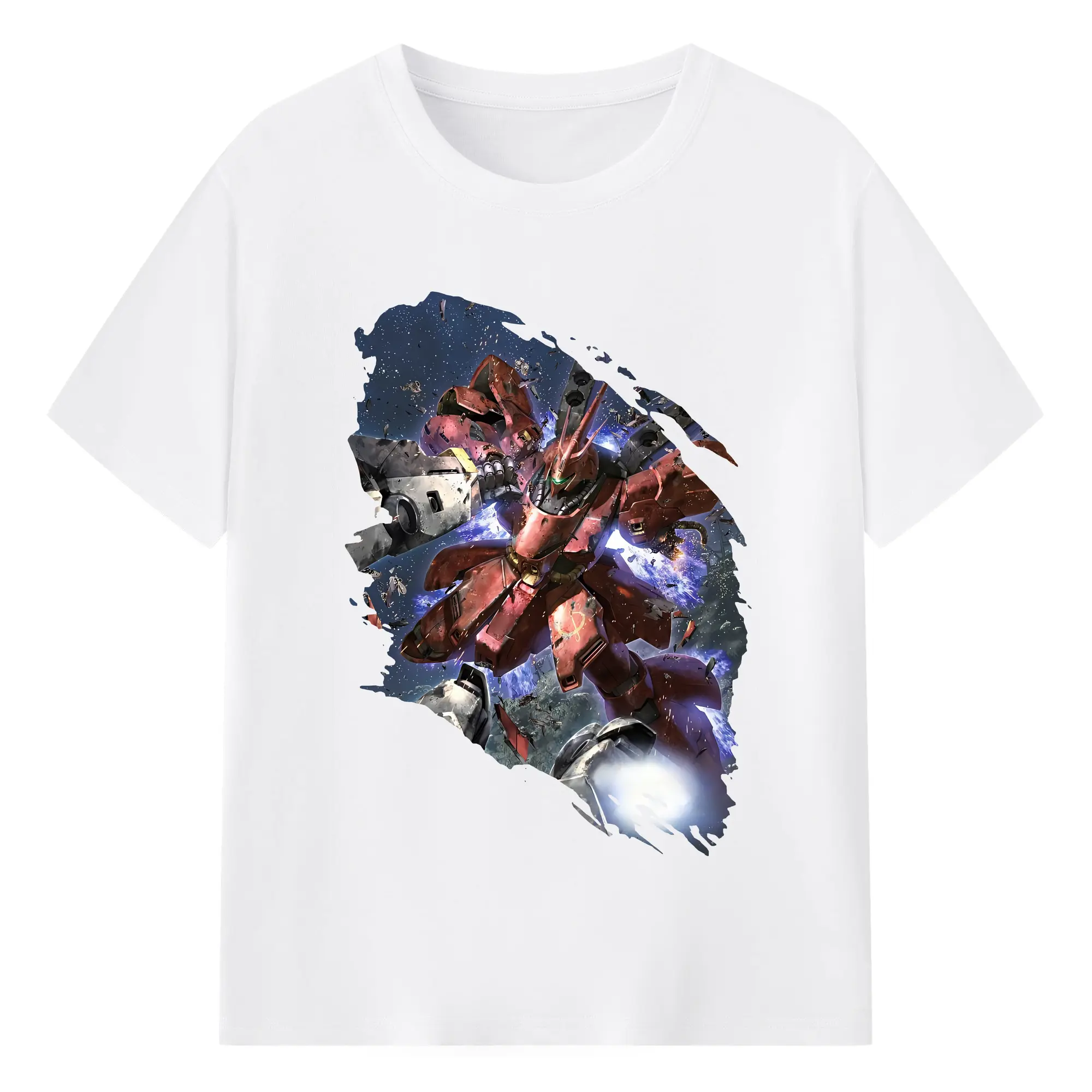 ガンダム グッズ,サザビー - 綿100％ 半袖Tシャツ ・ フロントプリント ・ 快適 通気性 ・ 日常使い 散歩 スポーツ用