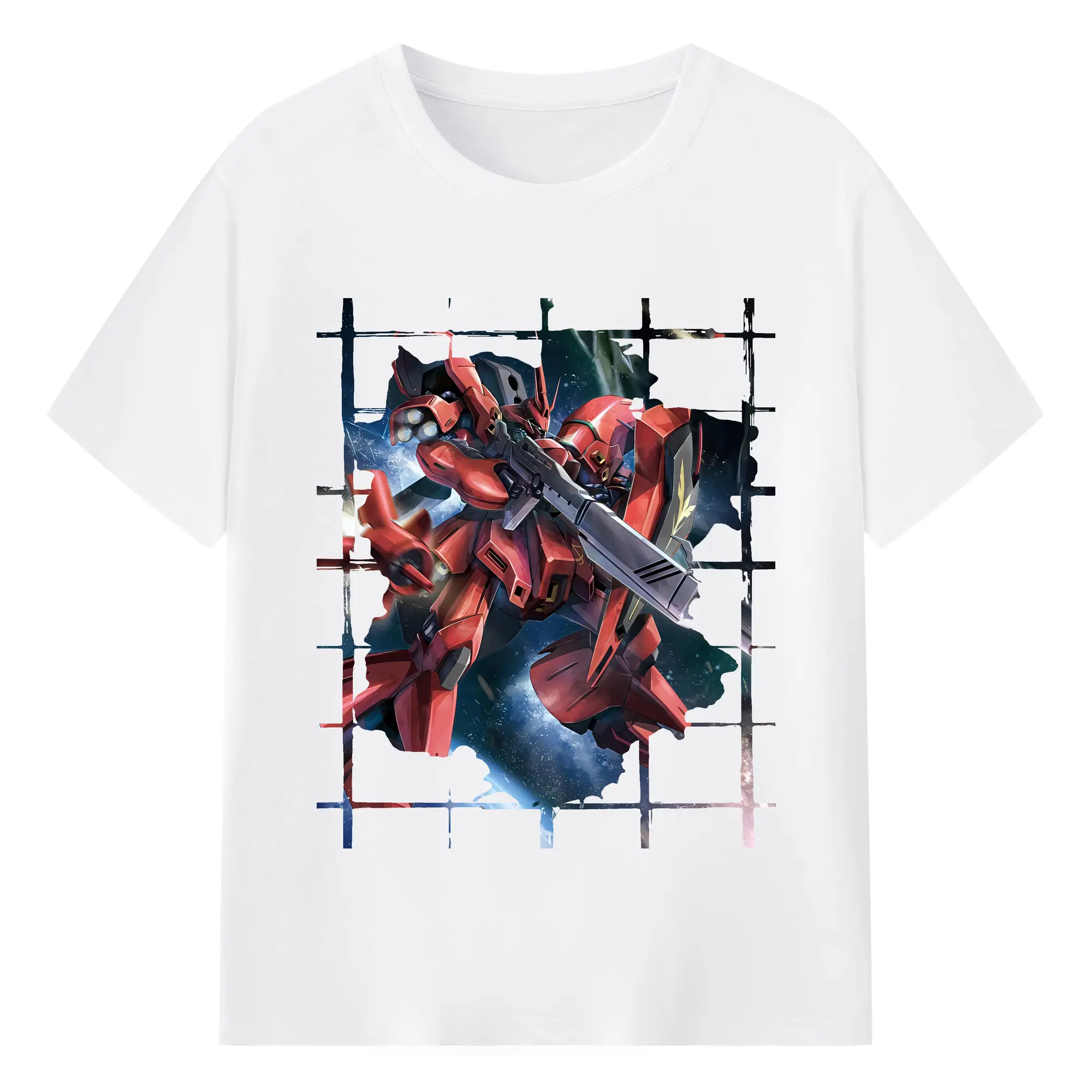 ガンダム グッズ,サザビー - 綿100％ 半袖Tシャツ ・ フロントプリント ・ 快適 通気性 ・ 日常使い 散歩 スポーツ用