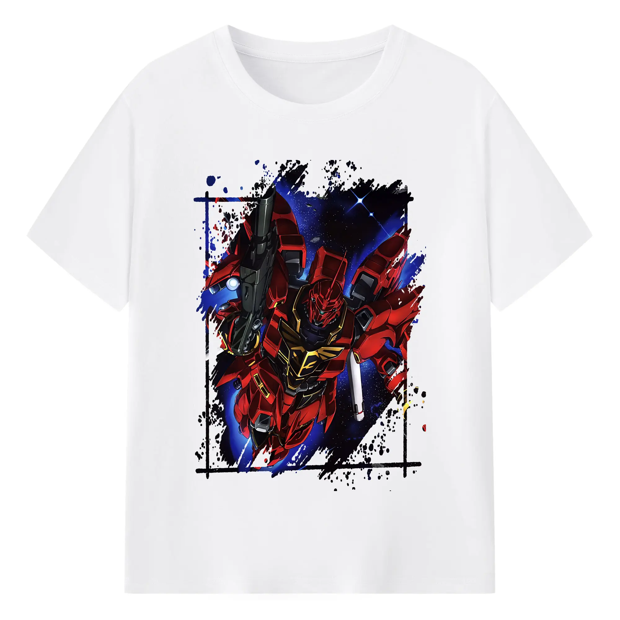 ガンダム グッズ,サザビー - 綿100％ 半袖Tシャツ ・ フロントプリント ・ 快適 通気性 ・ 日常使い 散歩 スポーツ用