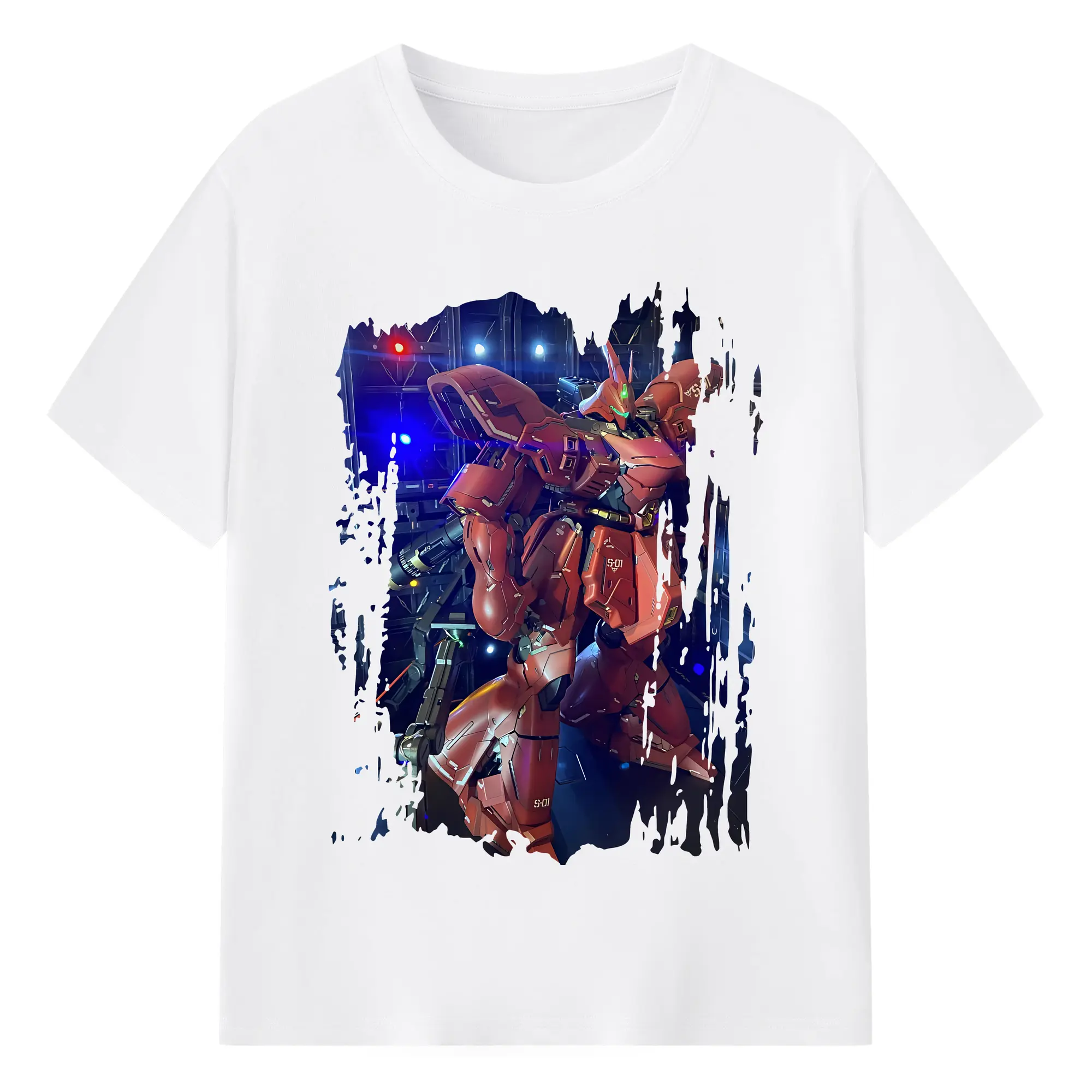 ガンダム グッズ,サザビー - 綿100％ 半袖Tシャツ ・ フロントプリント ・ 快適 通気性 ・ 日常使い 散歩 スポーツ用