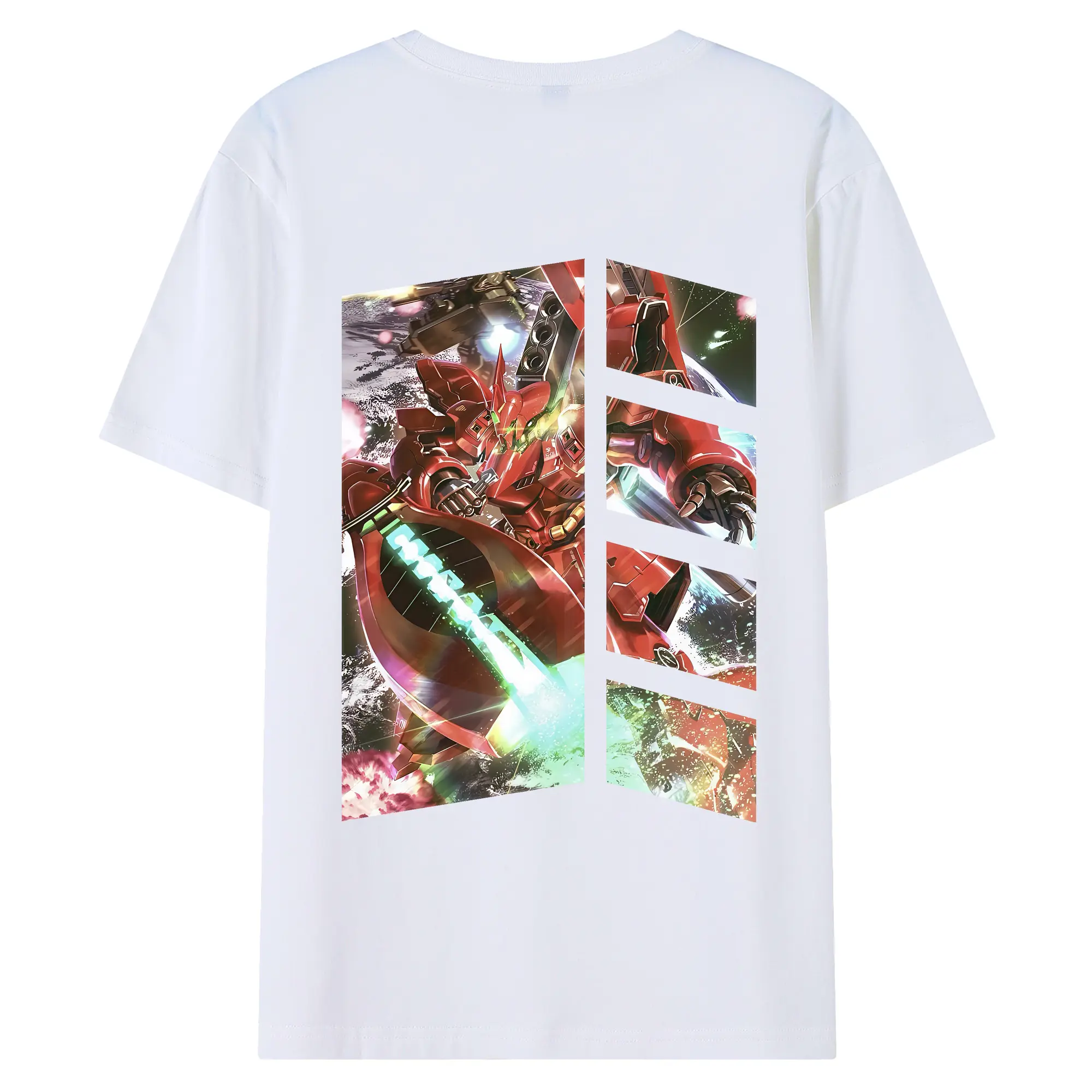 ガンダム グッズ,サザビー - 綿100％ 半袖Tシャツ ・ バックプリント ・ 快適 通気性 ・ 日常使い 散歩 スポーツ用