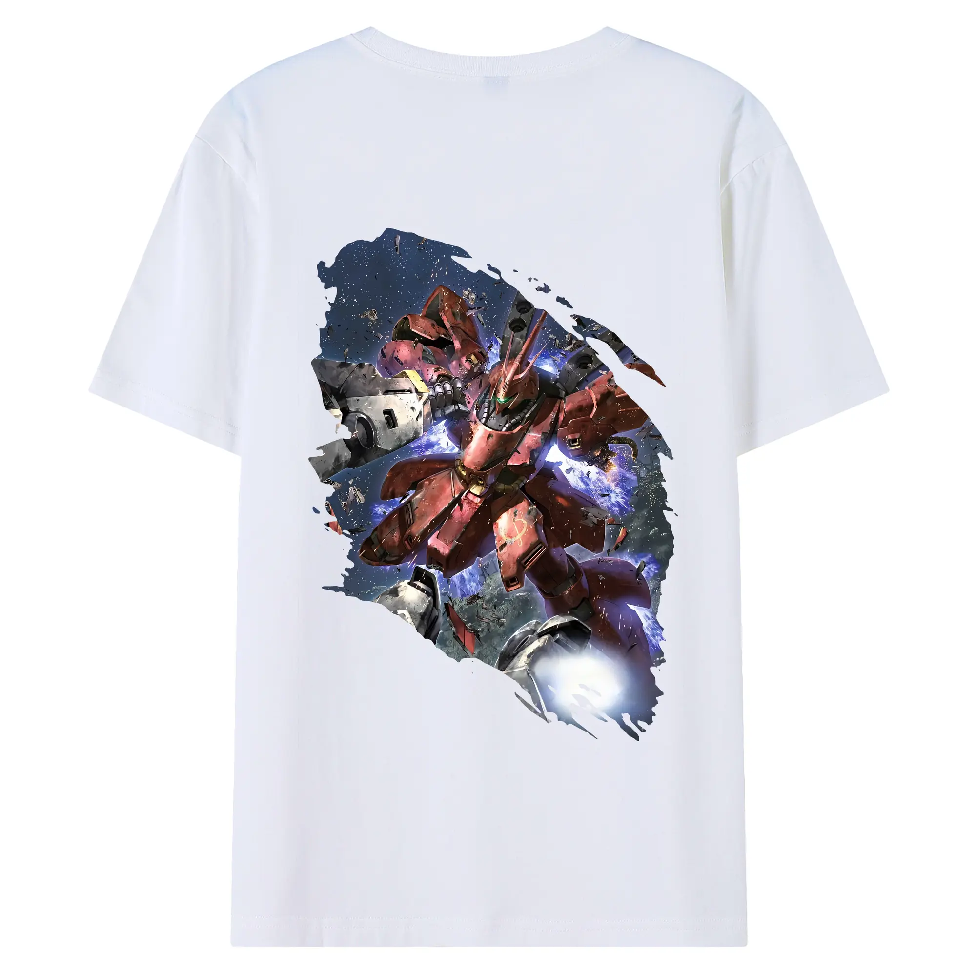 ガンダム グッズ,サザビー - 綿100％ 半袖Tシャツ ・ バックプリント ・ 快適 通気性 ・ 日常使い 散歩 スポーツ用