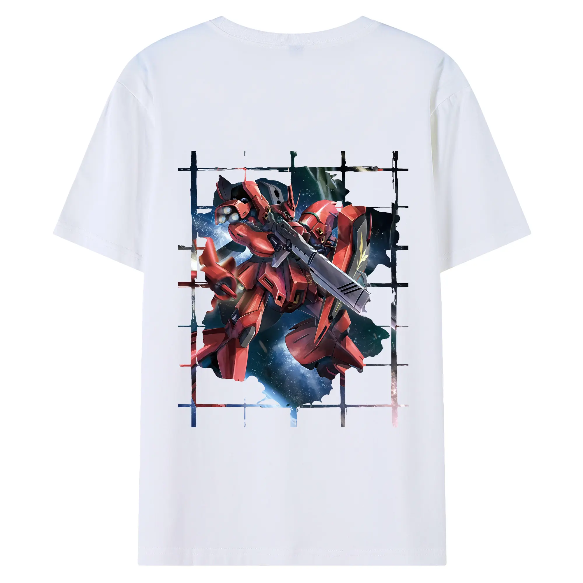 ガンダム グッズ,サザビー - 綿100％ 半袖Tシャツ ・ バックプリント ・ 快適 通気性 ・ 日常使い 散歩 スポーツ用