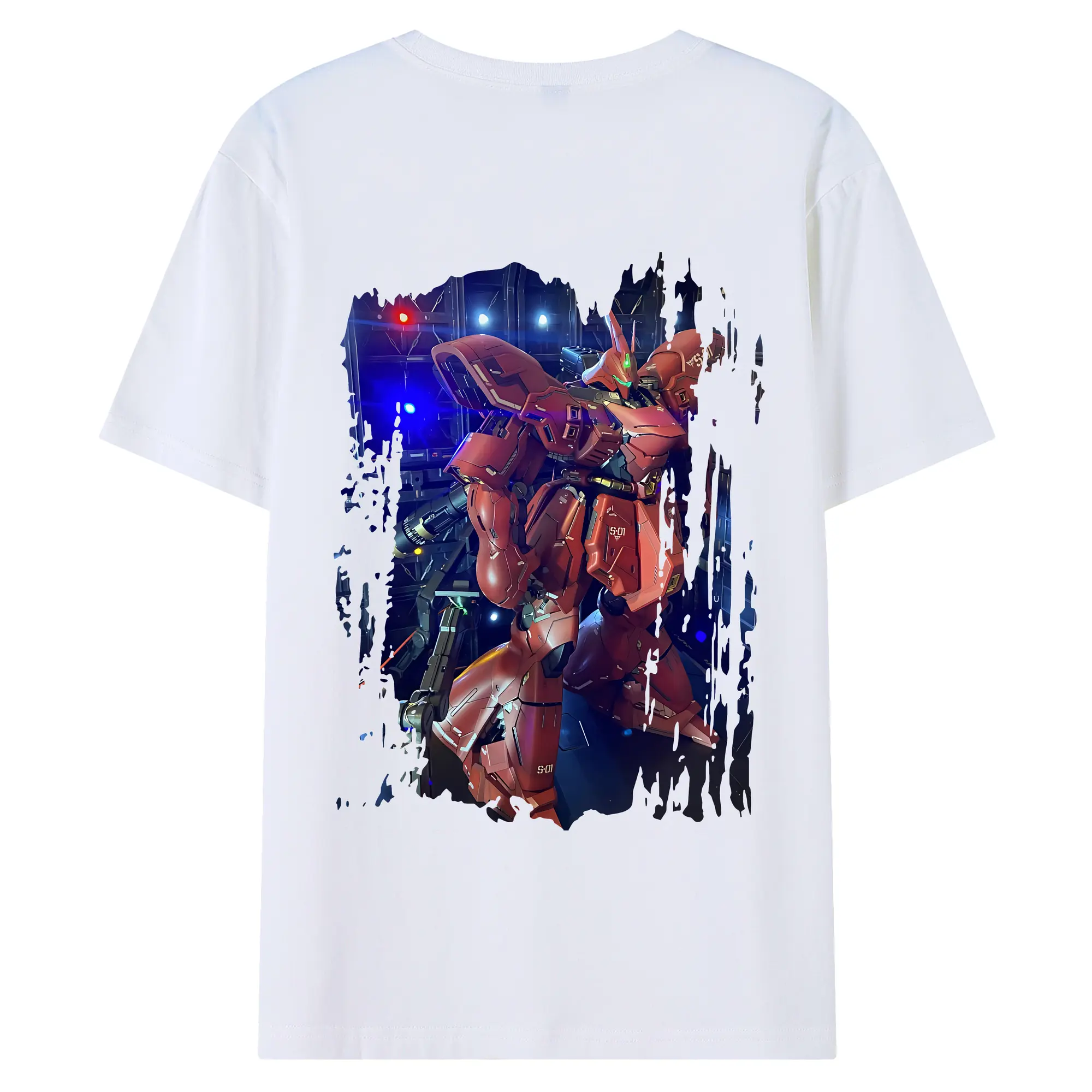 ガンダム グッズ,サザビー - 綿100％ 半袖Tシャツ ・ バックプリント ・ 快適 通気性 ・ 日常使い 散歩 スポーツ用