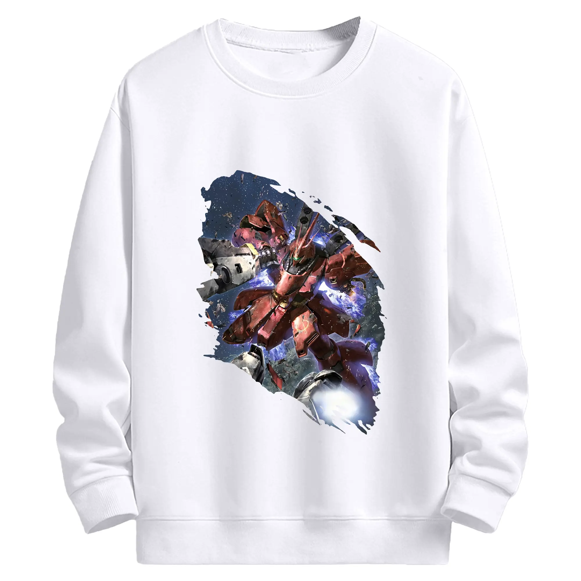 ガンダム グッズ,サザビー - 高品質 クルーネック スウェット ・ コットン59％ ポリエステル41％ ・ ユニセックス 長袖 トレーナー ・ カジュアル デイリー スポーツ 散歩用