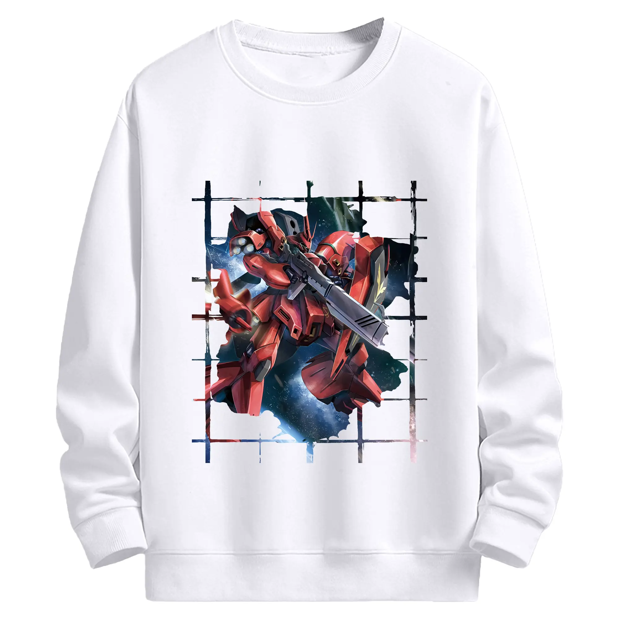 ガンダム グッズ,サザビー - 高品質 クルーネック スウェット ・ コットン59％ ポリエステル41％ ・ ユニセックス 長袖 トレーナー ・ カジュアル デイリー スポーツ 散歩用