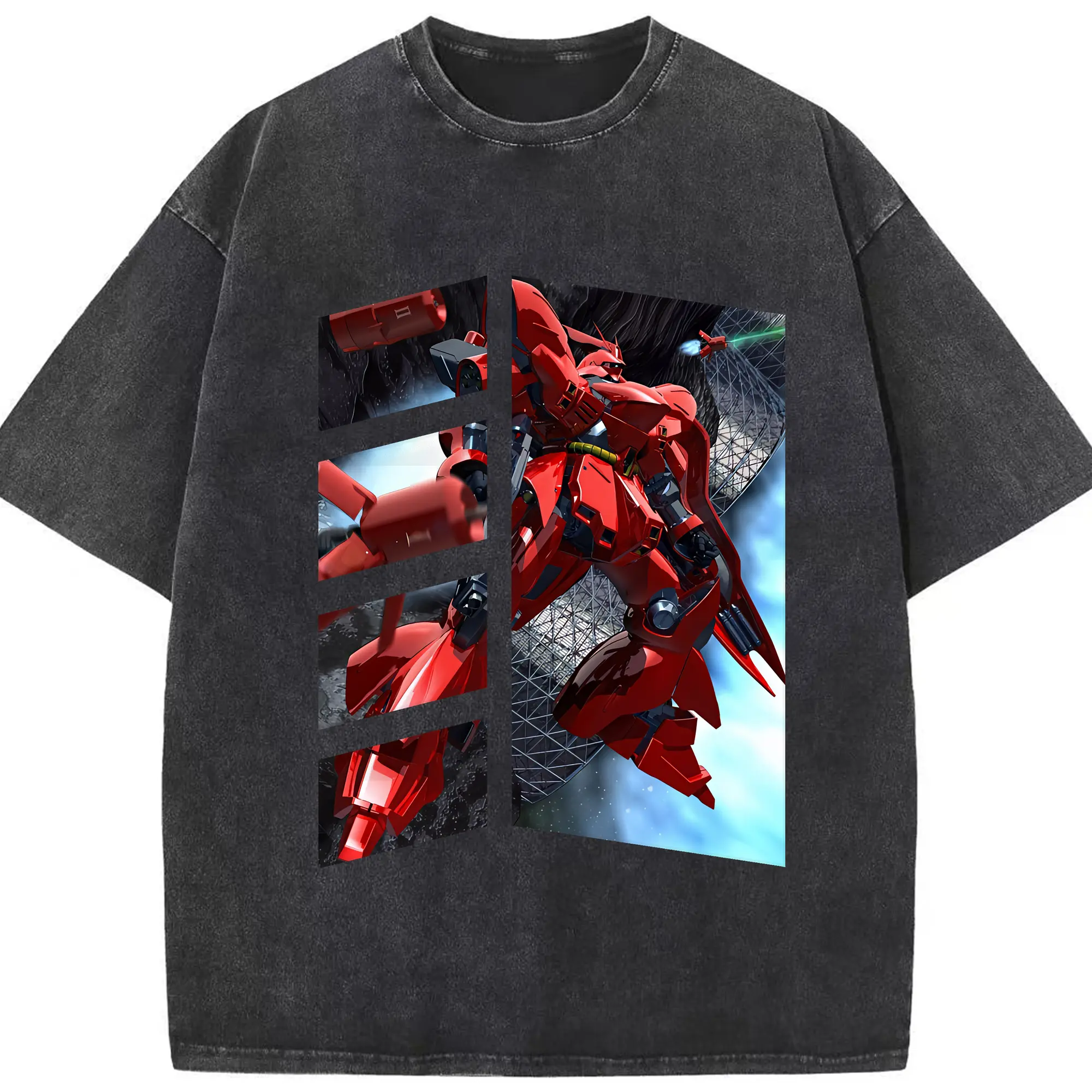 ガンダム グッズ,サザビー - 綿100％ ヴィンテージ風 半袖Tシャツ ・ フロントプリント ・ 柔らか肌触り ・ 通気性 快適 ・ スポーツ カジュアル 外出用
