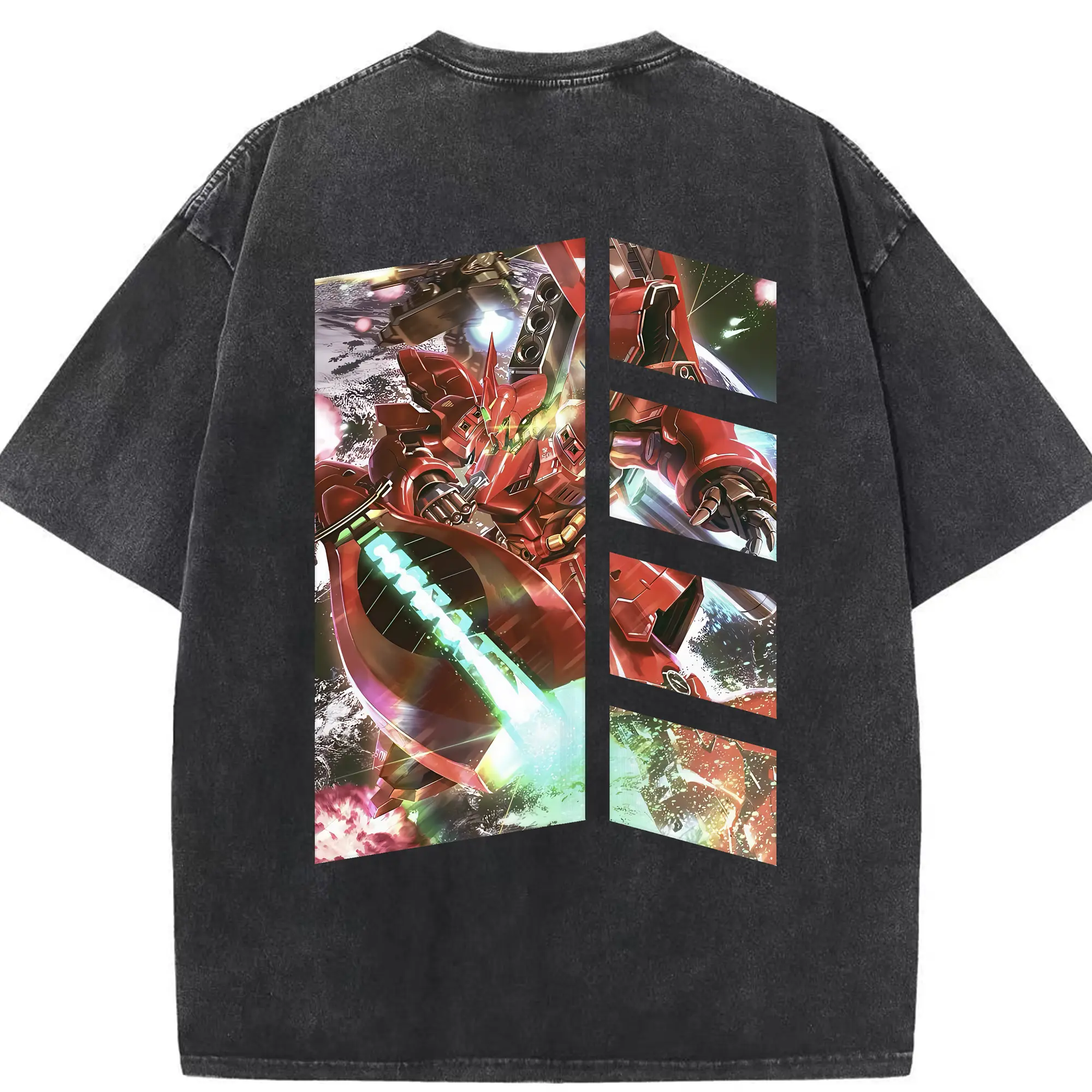 ガンダム グッズ,サザビー - 綿100％ ヴィンテージ風 半袖Tシャツ ・ 背面プリント ・ 柔らか肌触り ・ 通気性 快適 ・ スポーツ カジュアル 外出用