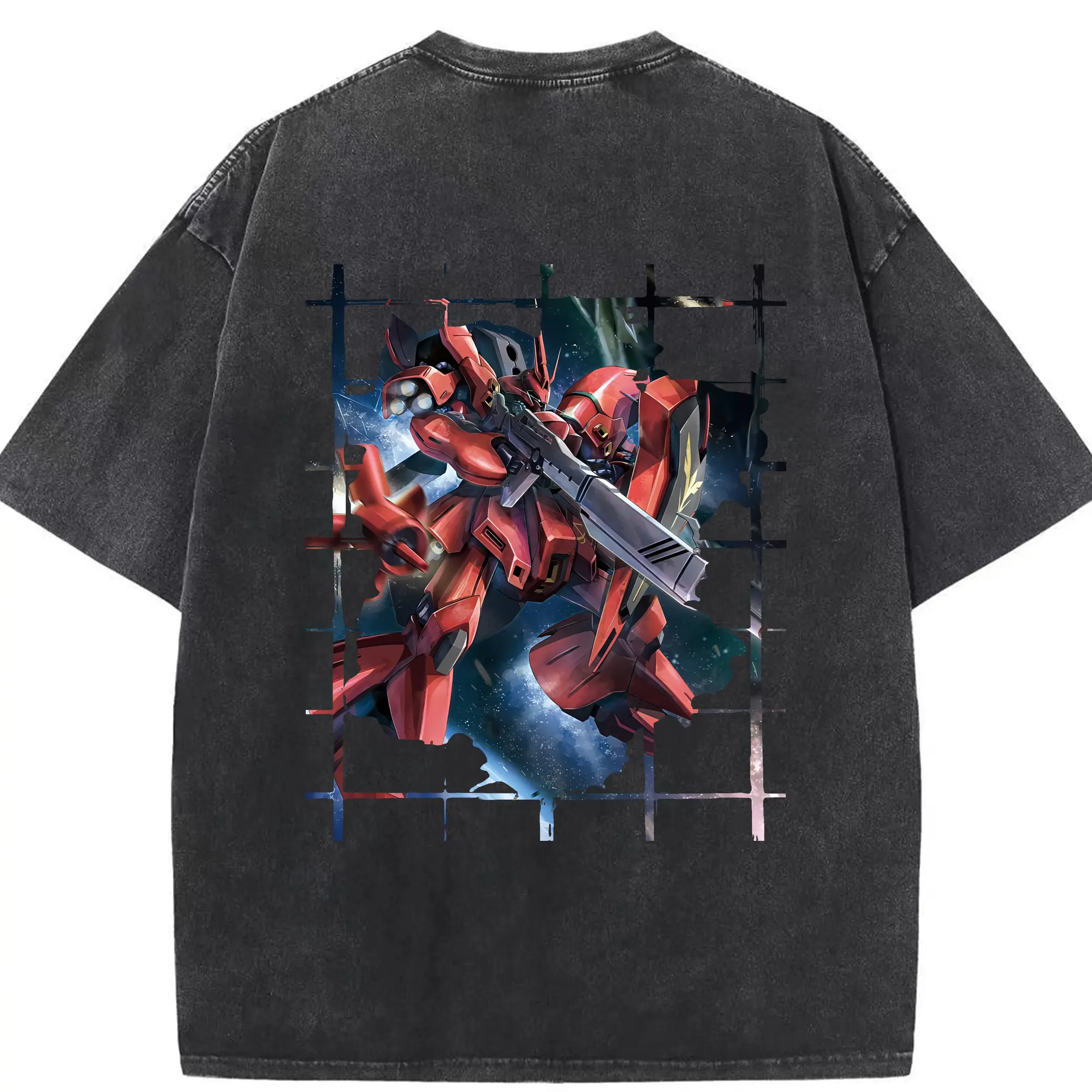 ガンダム グッズ,サザビー - 綿100％ ヴィンテージ風 半袖Tシャツ ・ 背面プリント ・ 柔らか肌触り ・ 通気性 快適 ・ スポーツ カジュアル 外出用