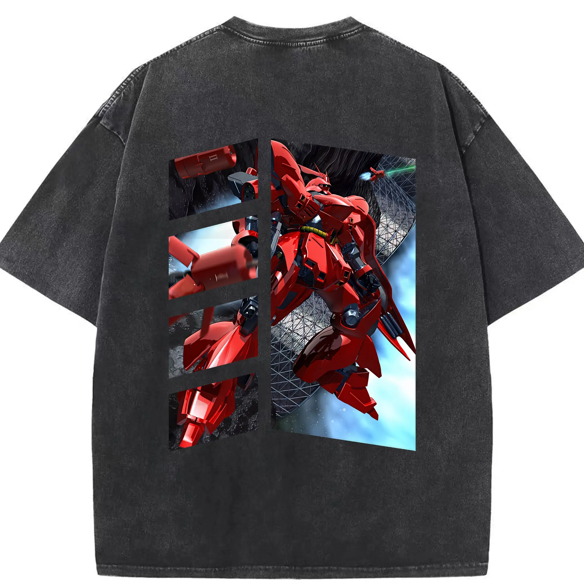 ガンダム グッズ,サザビー - 綿100％ ヴィンテージ風 半袖Tシャツ ・ 背面プリント ・ 柔らか肌触り ・ 通気性 快適 ・ スポーツ カジュアル 外出用