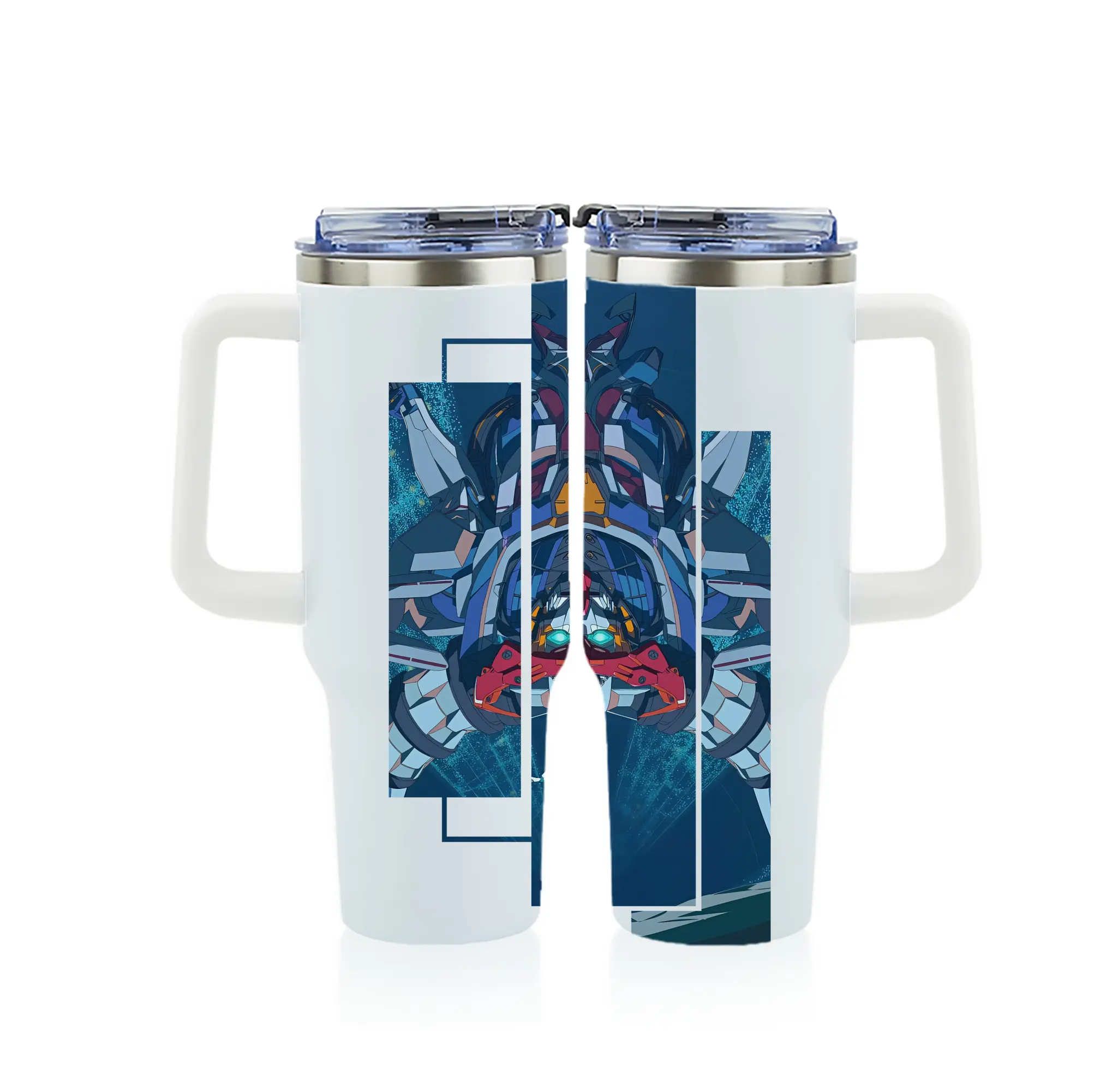 ガンダム グッズ,Gクゥァンタガンダム - 1200mL フルプリント車用タンブラー ・ 304ステンレス 内側 ・ 201ステンレス 外側 ・ 保温 保冷 ・ 通勤 ドライブ アウトドア用