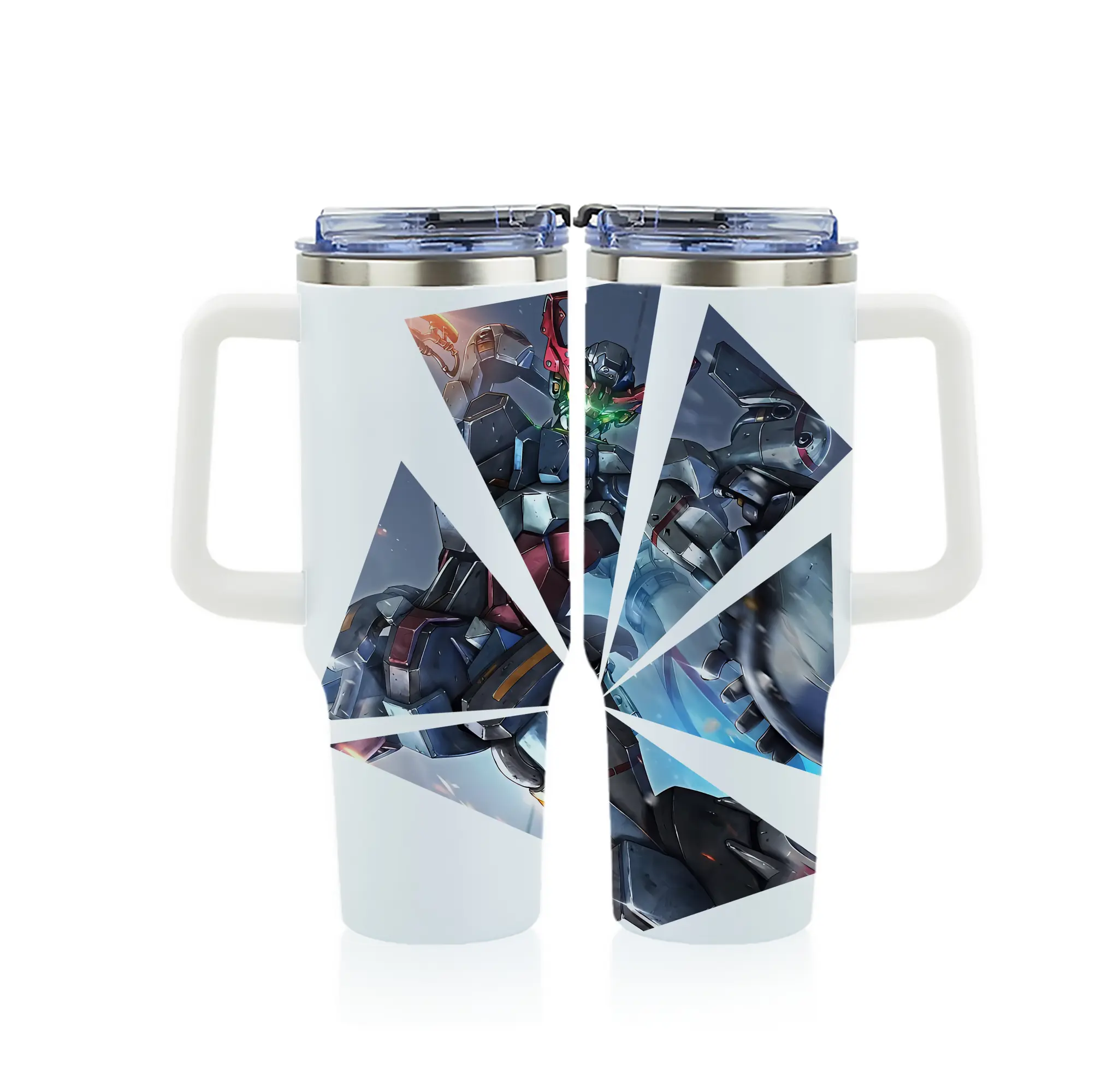 ガンダム グッズ,Gクゥァンタガンダム - 1200mL フルプリント車用タンブラー ・ 304ステンレス 内側 ・ 201ステンレス 外側 ・ 保温 保冷 ・ 通勤 ドライブ アウトドア用