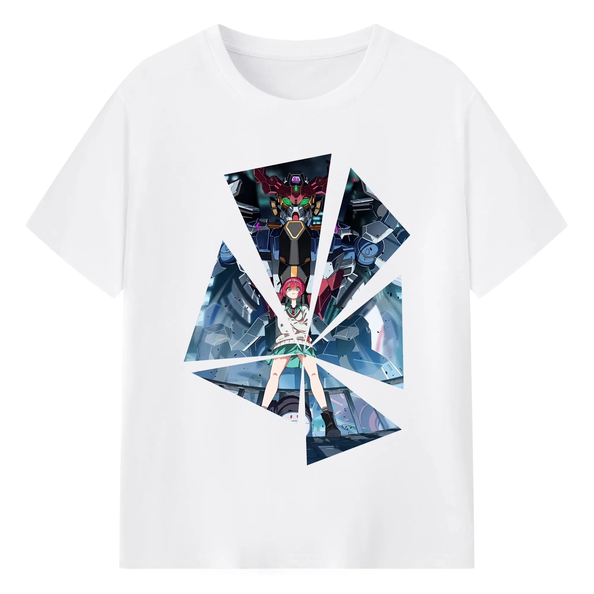ガンダム グッズ,Gクゥァンタガンダム - 綿100％ 半袖Tシャツ ・ フロントプリント ・ 快適 通気性 ・ 日常使い 散歩 スポーツ用