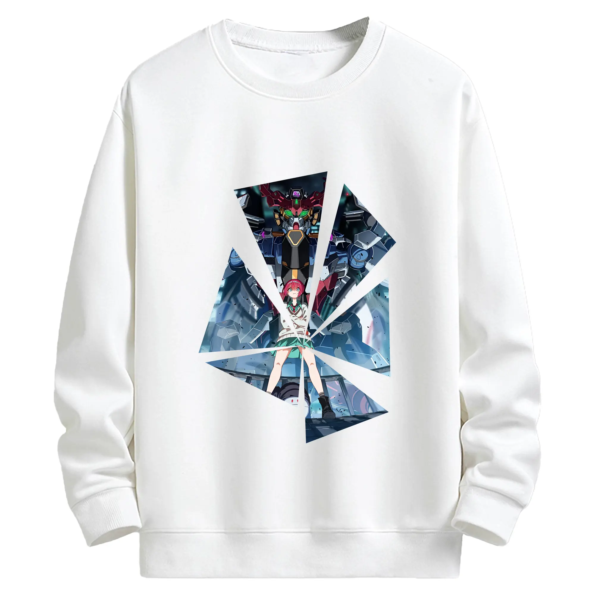 ガンダム グッズ,Gクゥァンタガンダム - キッズ クルーネックスウェットシャツ ・ フロントプリント ・ 綿80％ ポリエステル20％ ・ 快適 通学 スポーツ 日常使い お散歩用