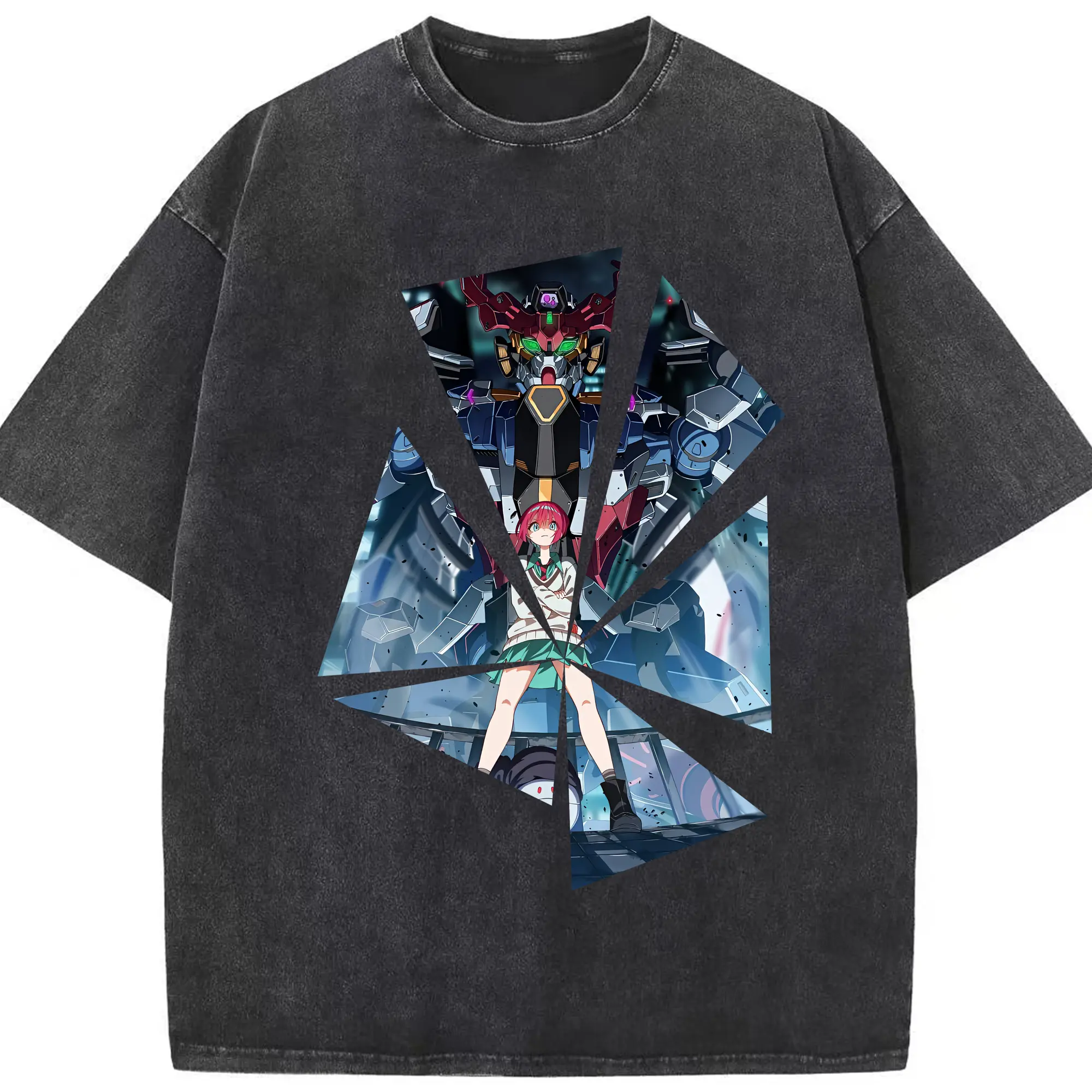 ガンダム グッズ,Gクゥァンタガンダム - 綿100％ ヴィンテージ風 半袖Tシャツ ・ フロントプリント ・ 柔らか肌触り ・ 通気性 快適 ・ スポーツ カジュアル 外出用