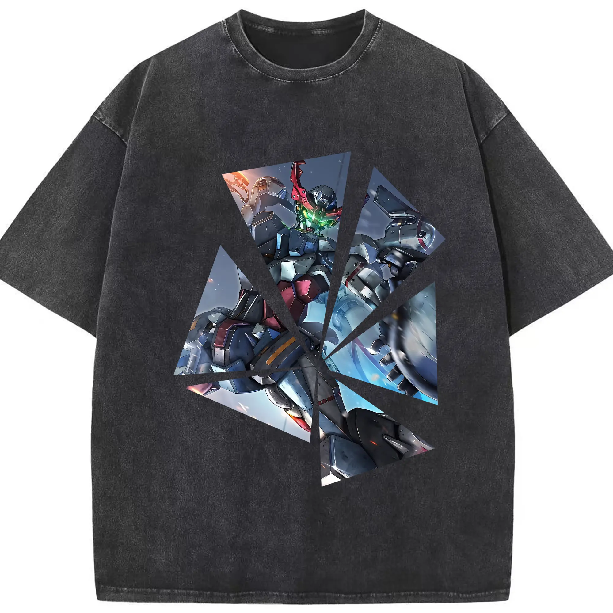 ガンダム グッズ,Gクゥァンタガンダム - 綿100％ ヴィンテージ風 半袖Tシャツ ・ フロントプリント ・ 柔らか肌触り ・ 通気性 快適 ・ スポーツ カジュアル 外出用