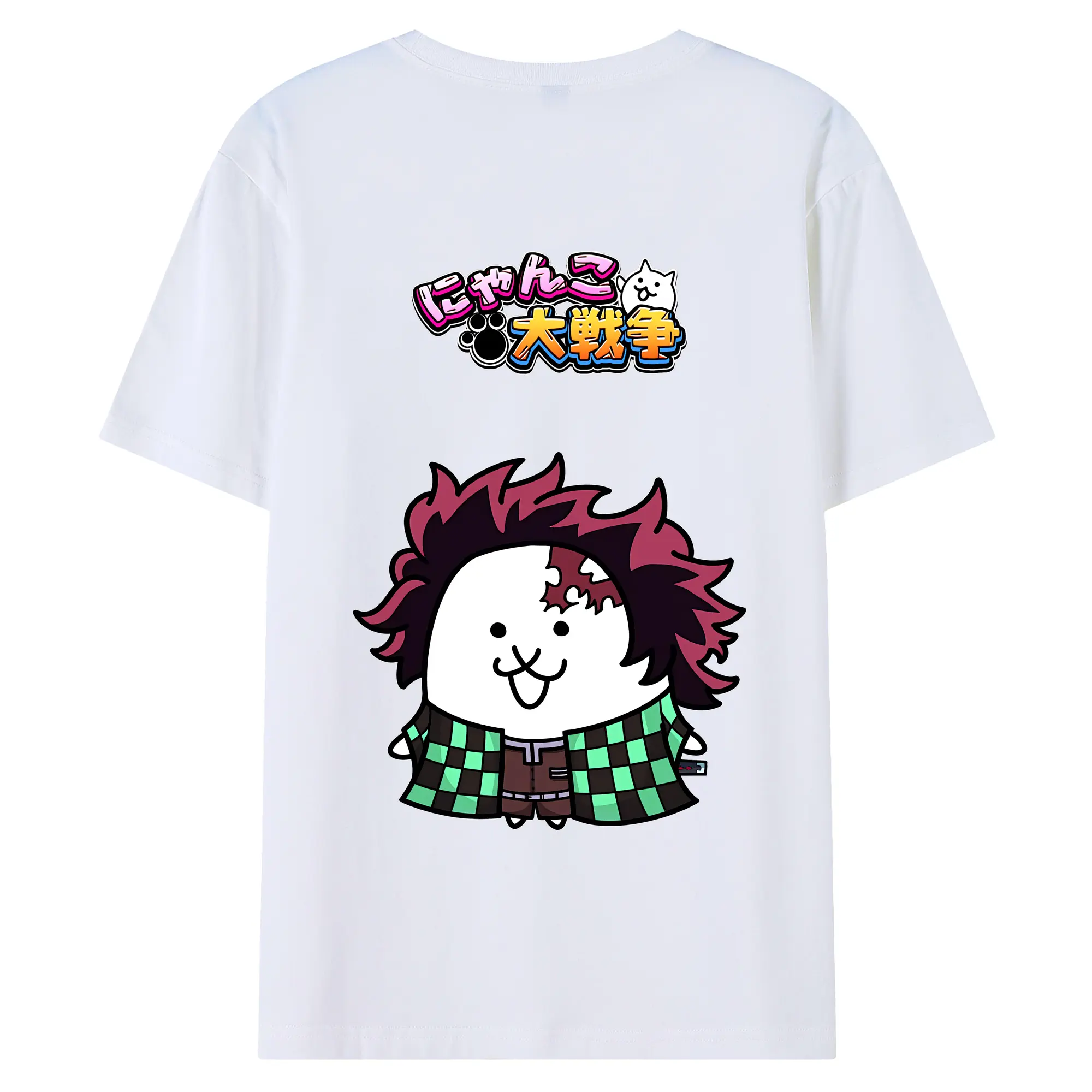 にゃんこ大戦争 グッズ - 綿100％ 半袖Tシャツ ・ バックプリント ・ 快適 通気性 ・ 日常使い 散歩 スポーツ用