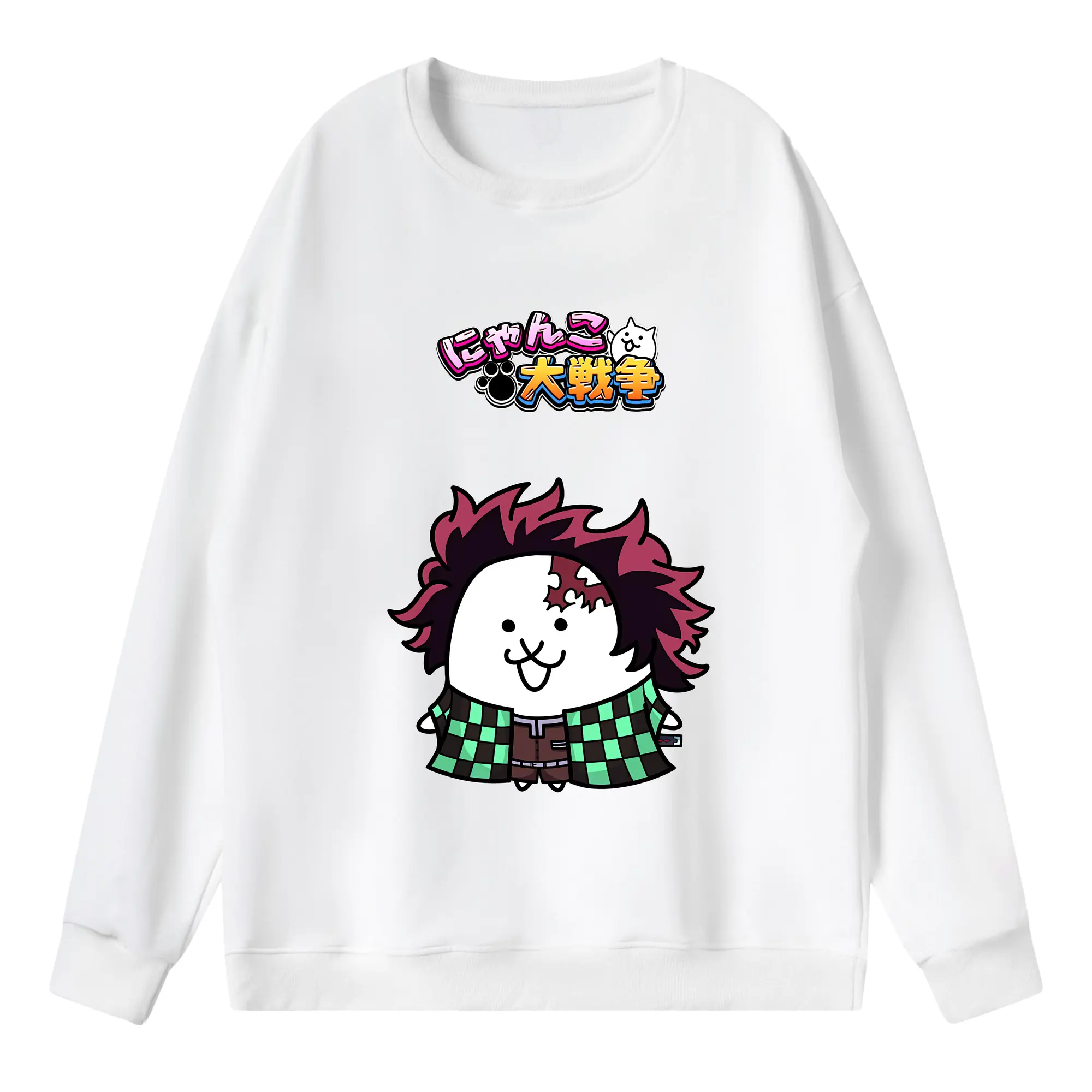 にゃんこ大戦争 グッズ - 薄手 クルーネック スウェット 裏毛260g · ポリエステル 春秋向け カジュアル 男女兼用 · トレーナー デイリー スポーツ 散歩に最適