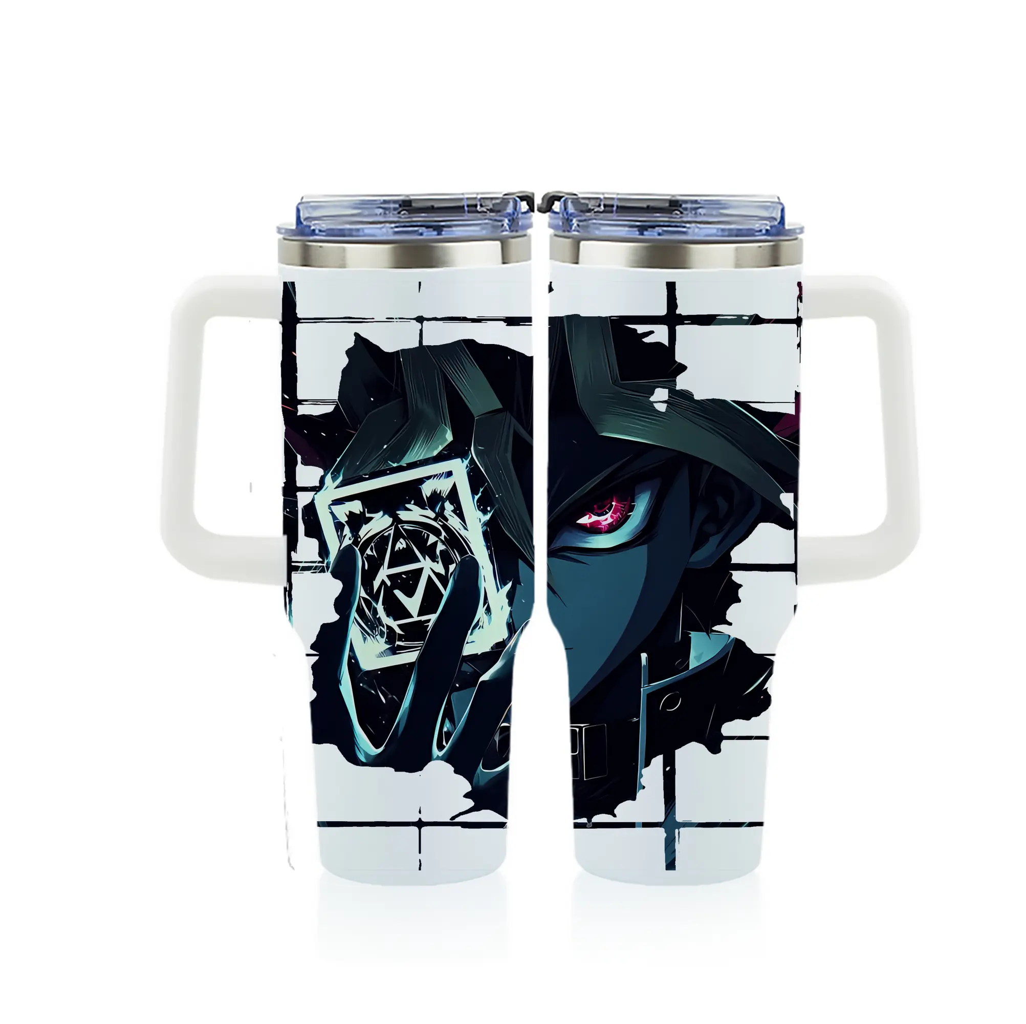 遊☆戯☆王 グッズ,武藤遊戯 - 1200mL フルプリント車用タンブラー ・ 304ステンレス 内側 ・ 201ステンレス 外側 ・ 保温 保冷 ・ 通勤 ドライブ アウトドア用