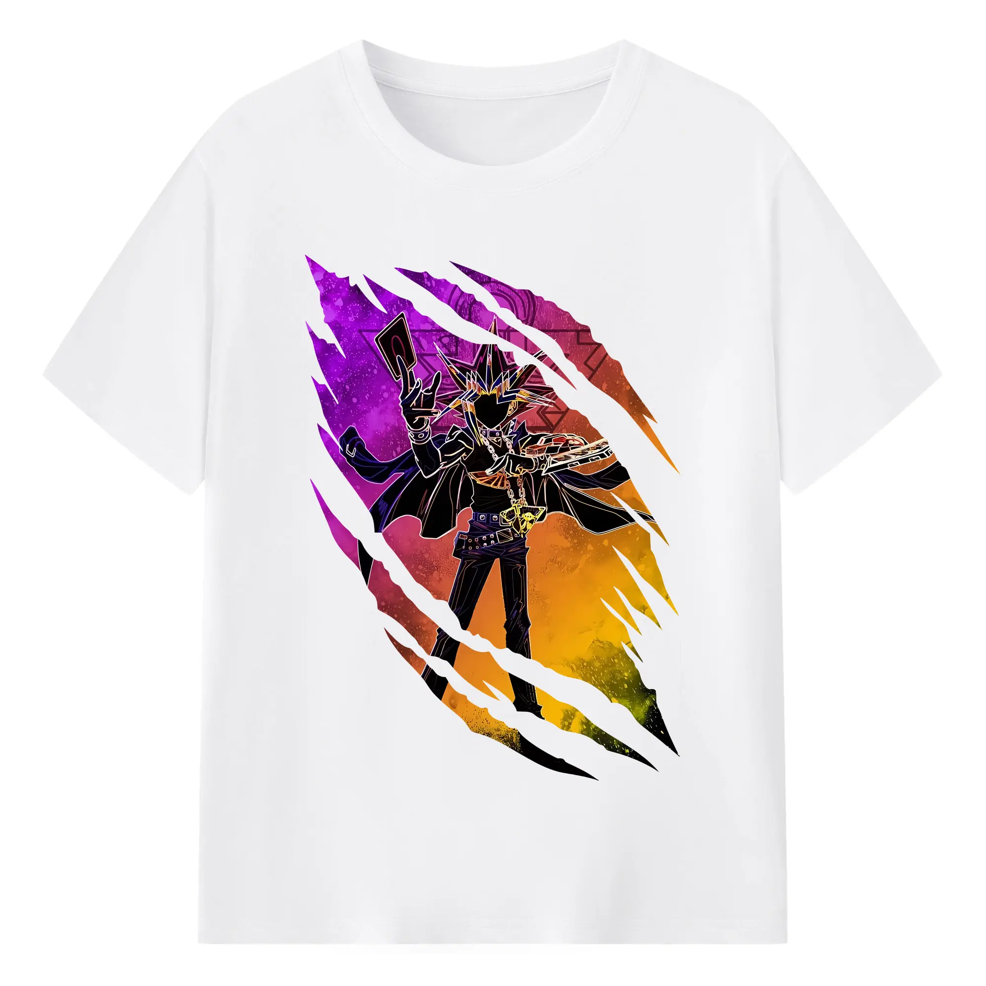 遊☆戯☆王 グッズ,武藤遊戯 - 綿100％ 半袖Tシャツ ・ フロントプリント ・ 快適 通気性 ・ 日常使い 散歩 スポーツ用