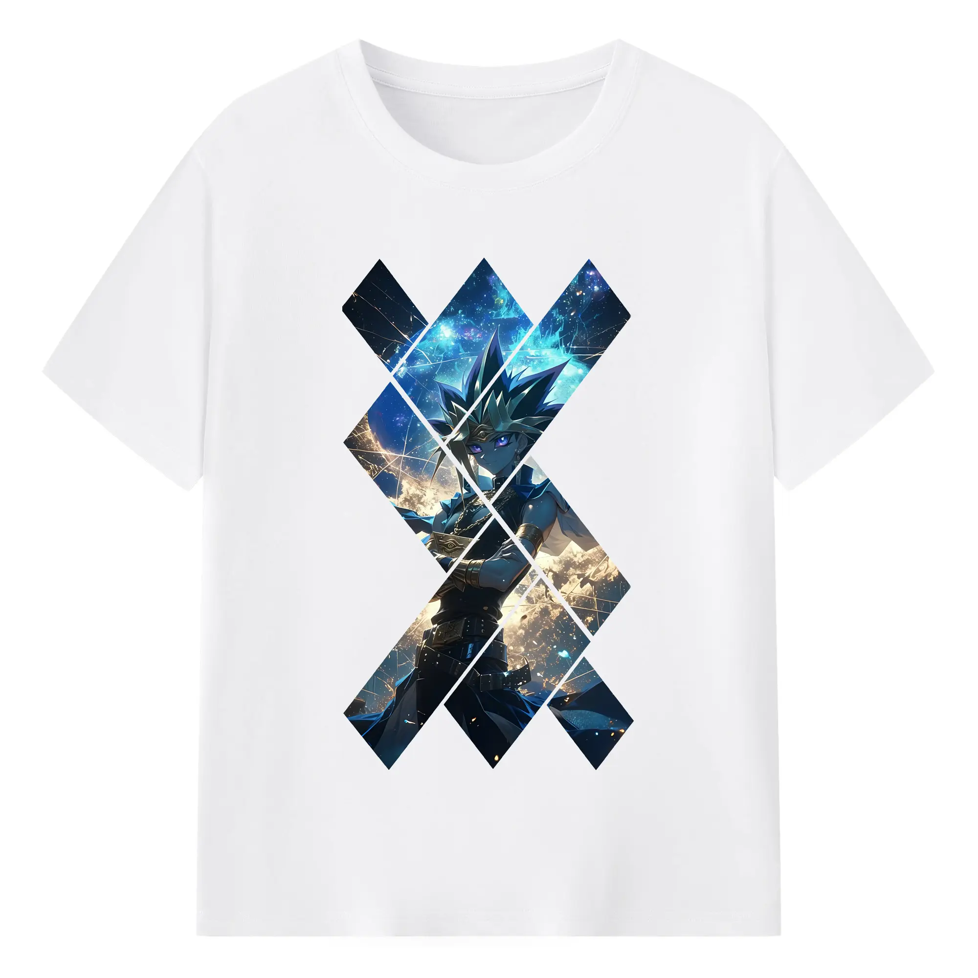 遊☆戯☆王 グッズ,武藤遊戯 - 綿100％ 半袖Tシャツ ・ フロントプリント ・ 快適 通気性 ・ 日常使い 散歩 スポーツ用