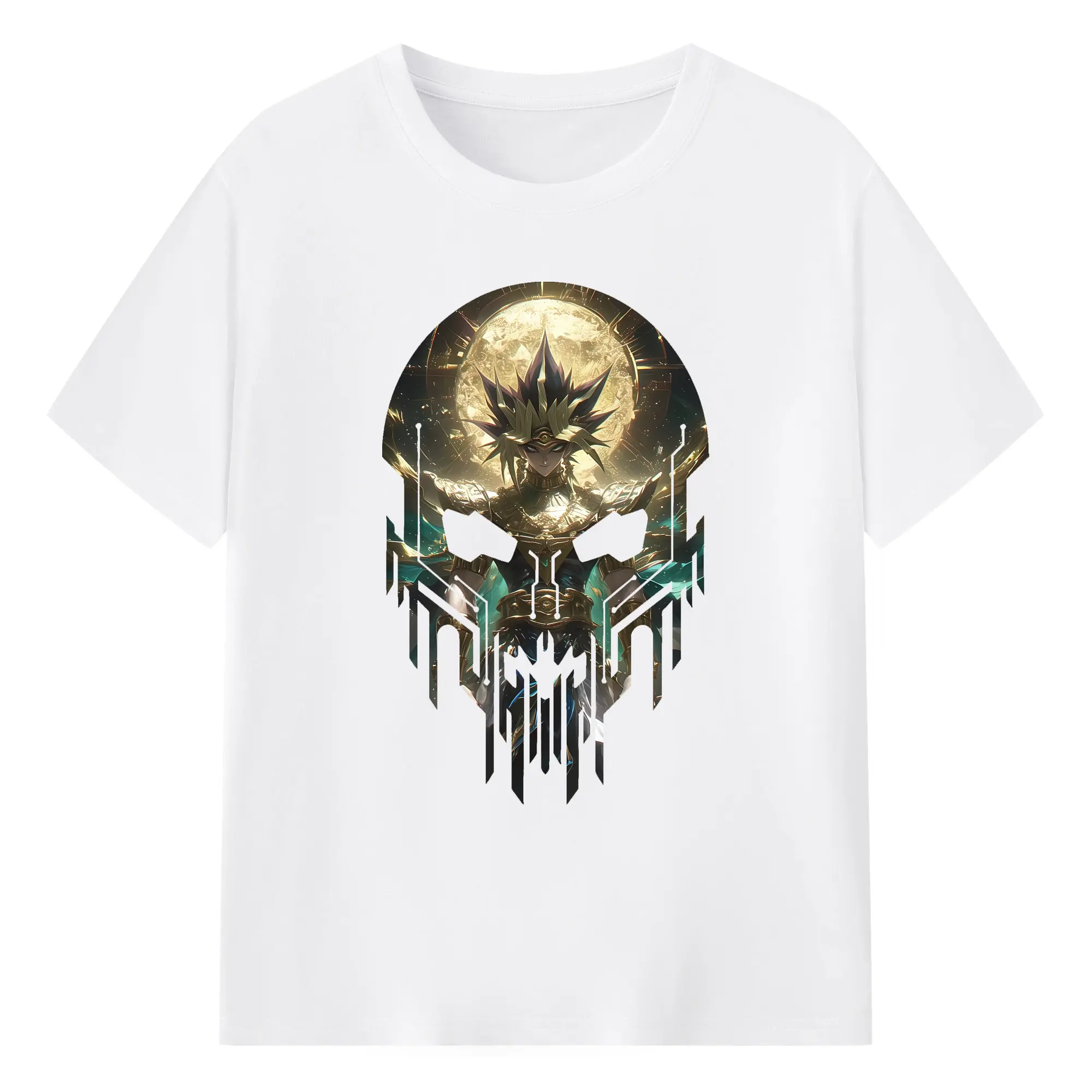 遊☆戯☆王 グッズ,武藤遊戯 - 綿100％ 半袖Tシャツ ・ フロントプリント ・ 快適 通気性 ・ 日常使い 散歩 スポーツ用